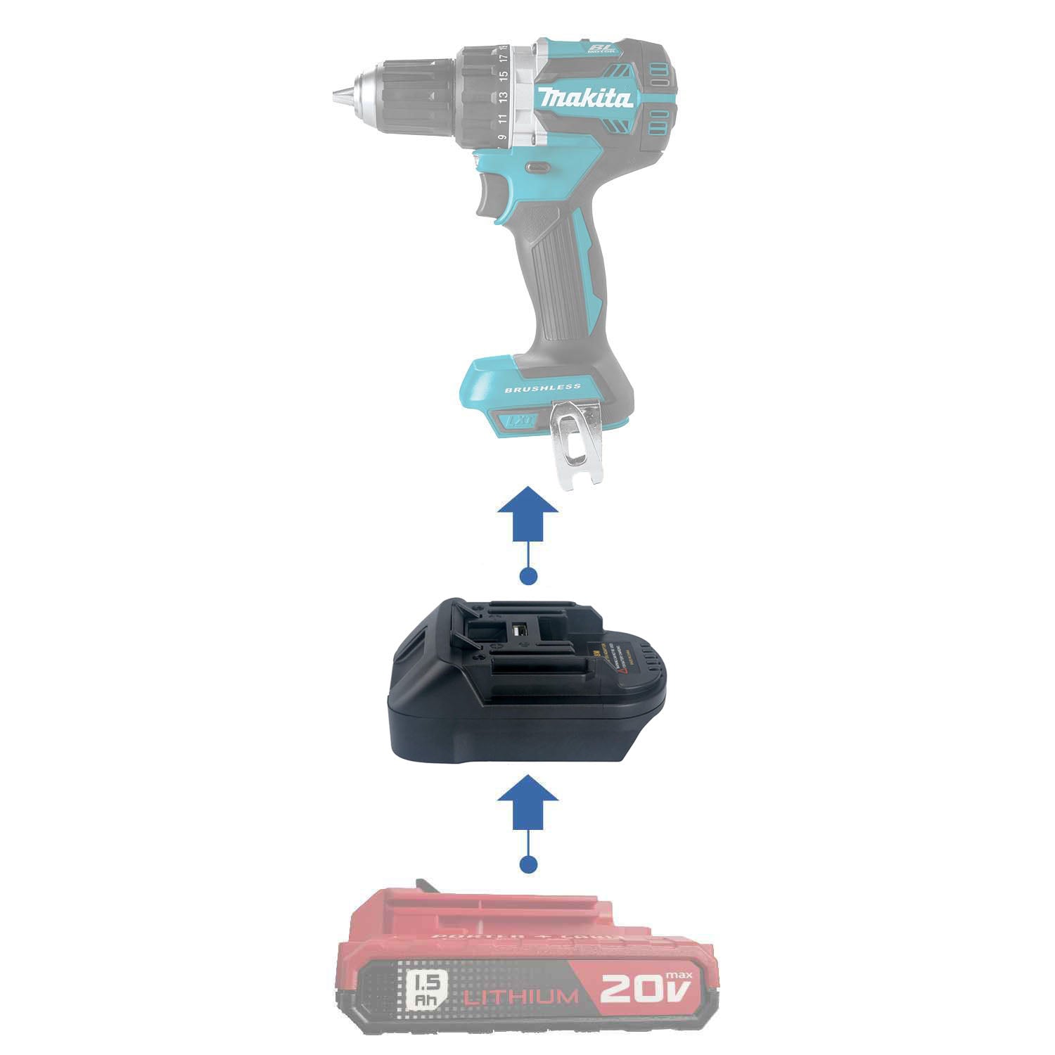 Makita Porter Cable 20v Adapter Porter Cable 20V To Makita 18V