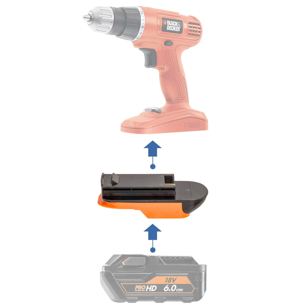 AEG 18V auf Black and Decker 18V Batterieadapter