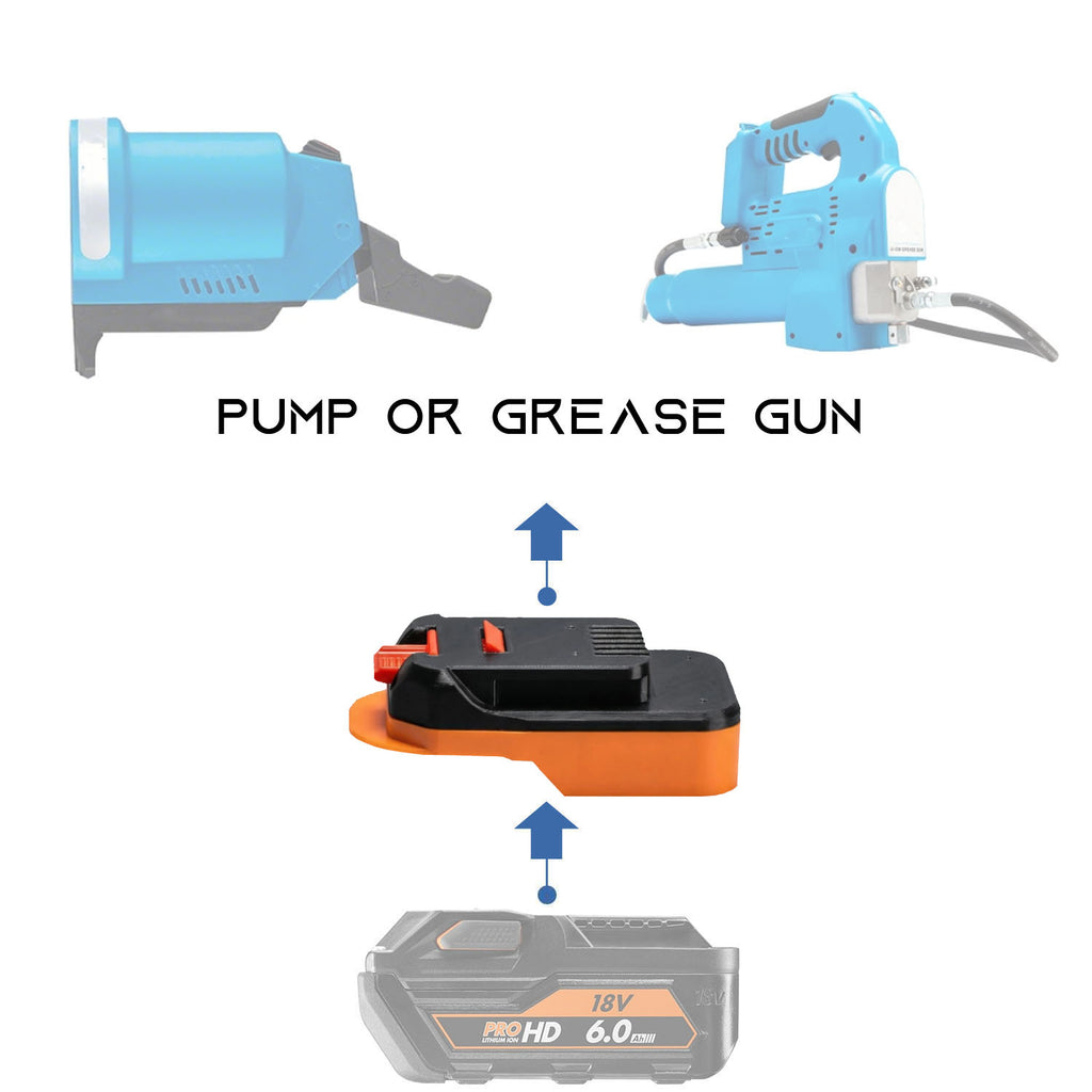 AEG 18V auf MacNaught 18V Batterieadapter (Pumpe, Fettpresse)