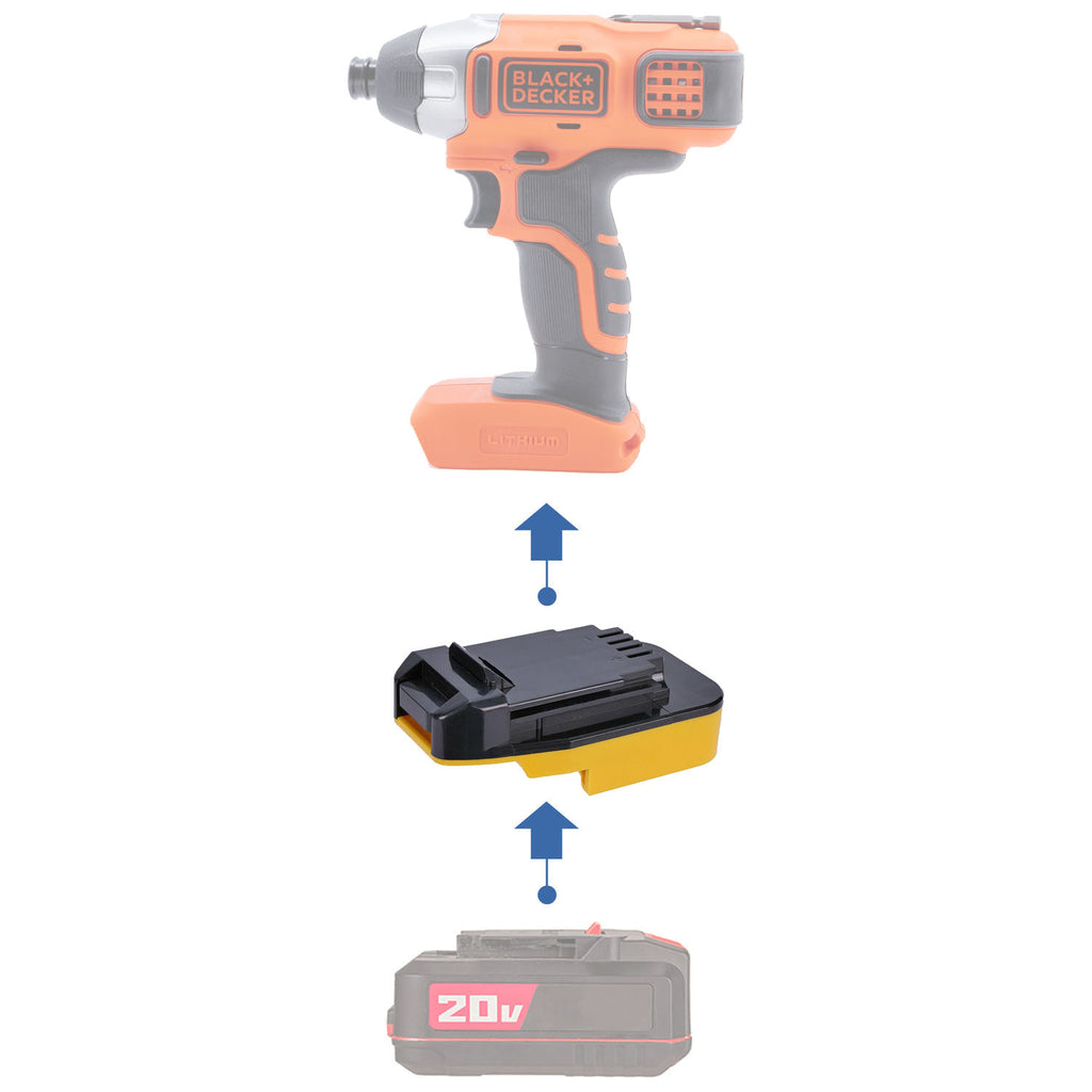 Adaptateur de batterie Bauer 20V vers Black and Decker 20V