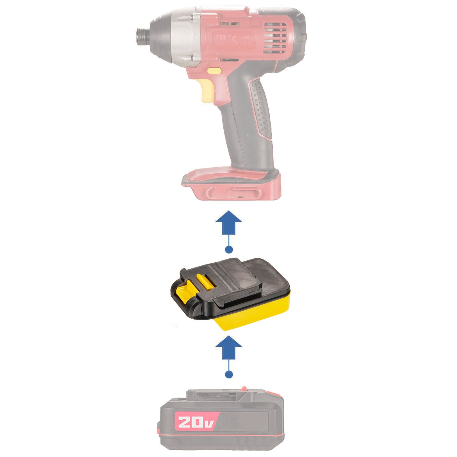 Bauer 20V auf Chicago Electric 18V Batterieadapter