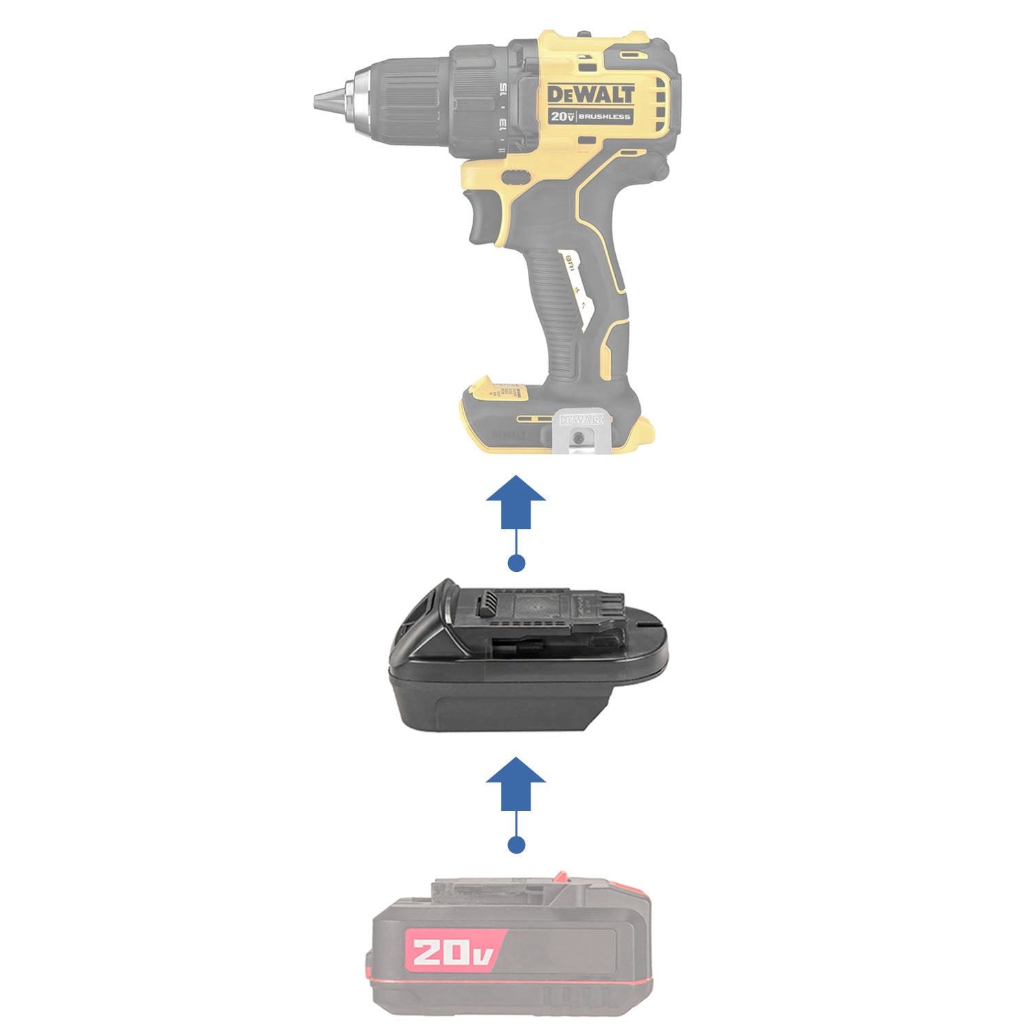 Bauer 20V auf DeWalt 20V Akku-Adapter