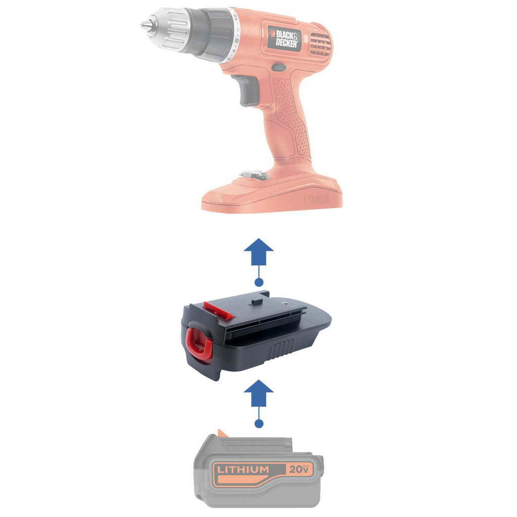 Adaptateur de batterie Black and Decker 20V vers Black & Decker 18V Ni-Cd