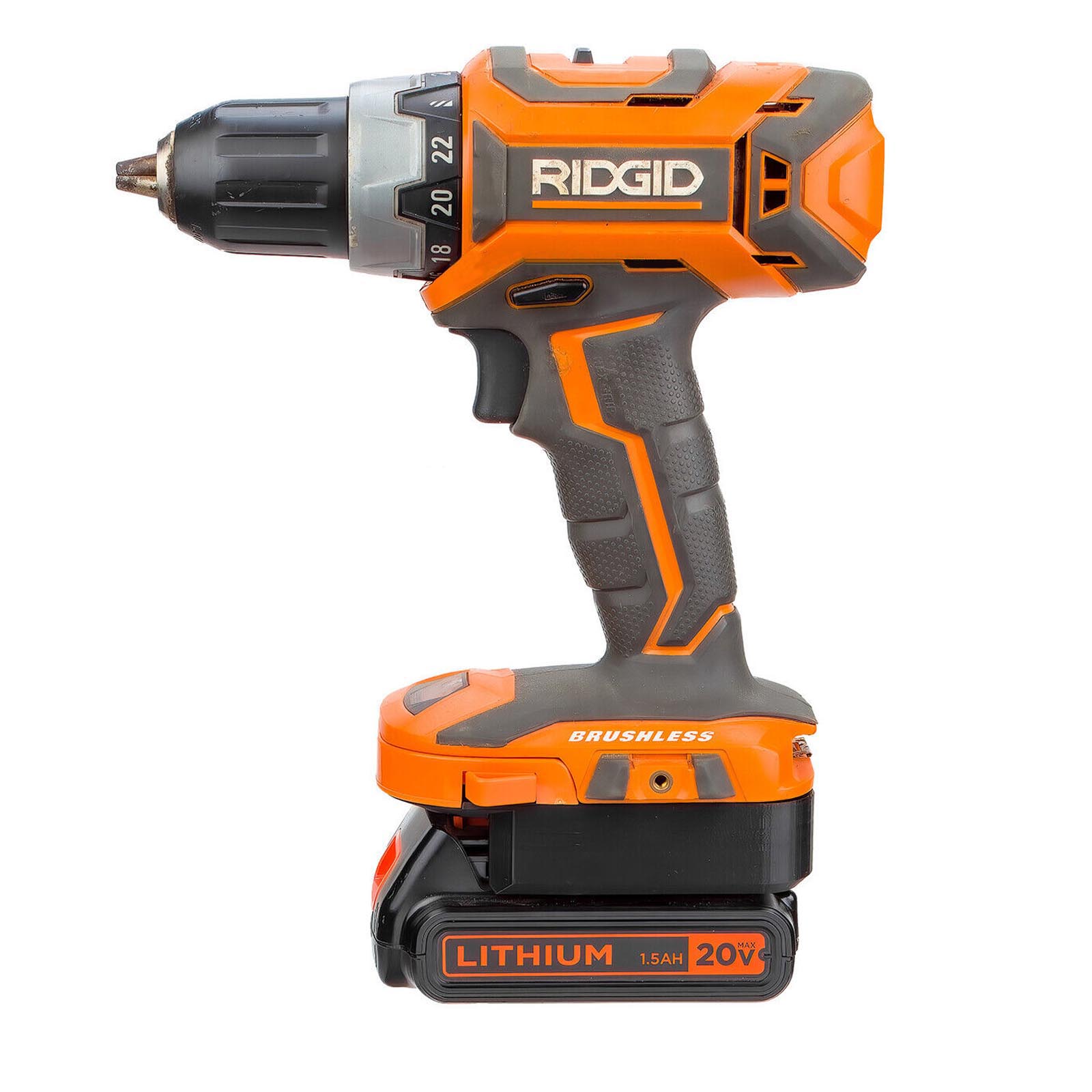 Adaptateur de batterie Black and Decker 20V vers RIDGID 18V