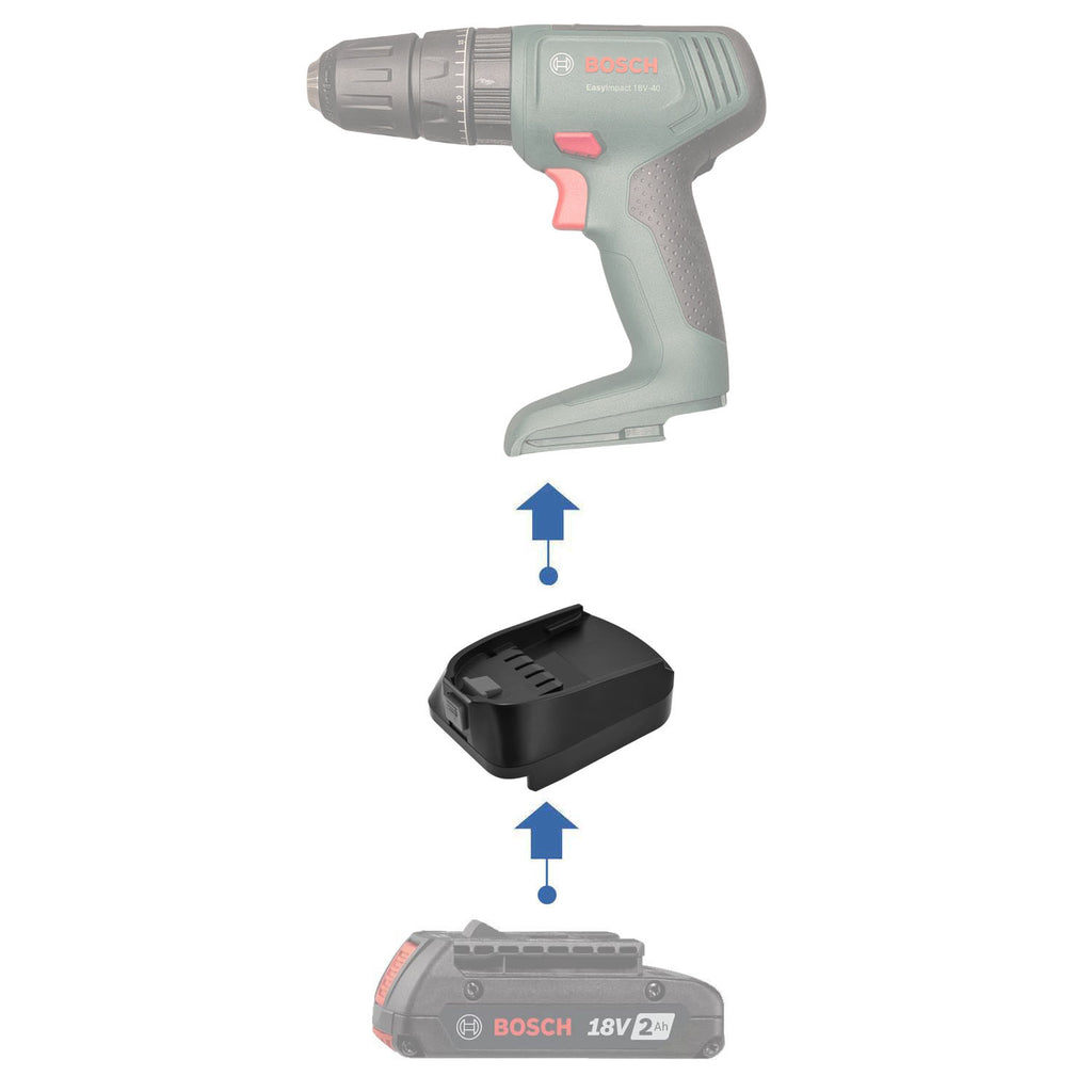Bosch (Blau) 18V auf Bosch (Grün) 18V Akkuadapter