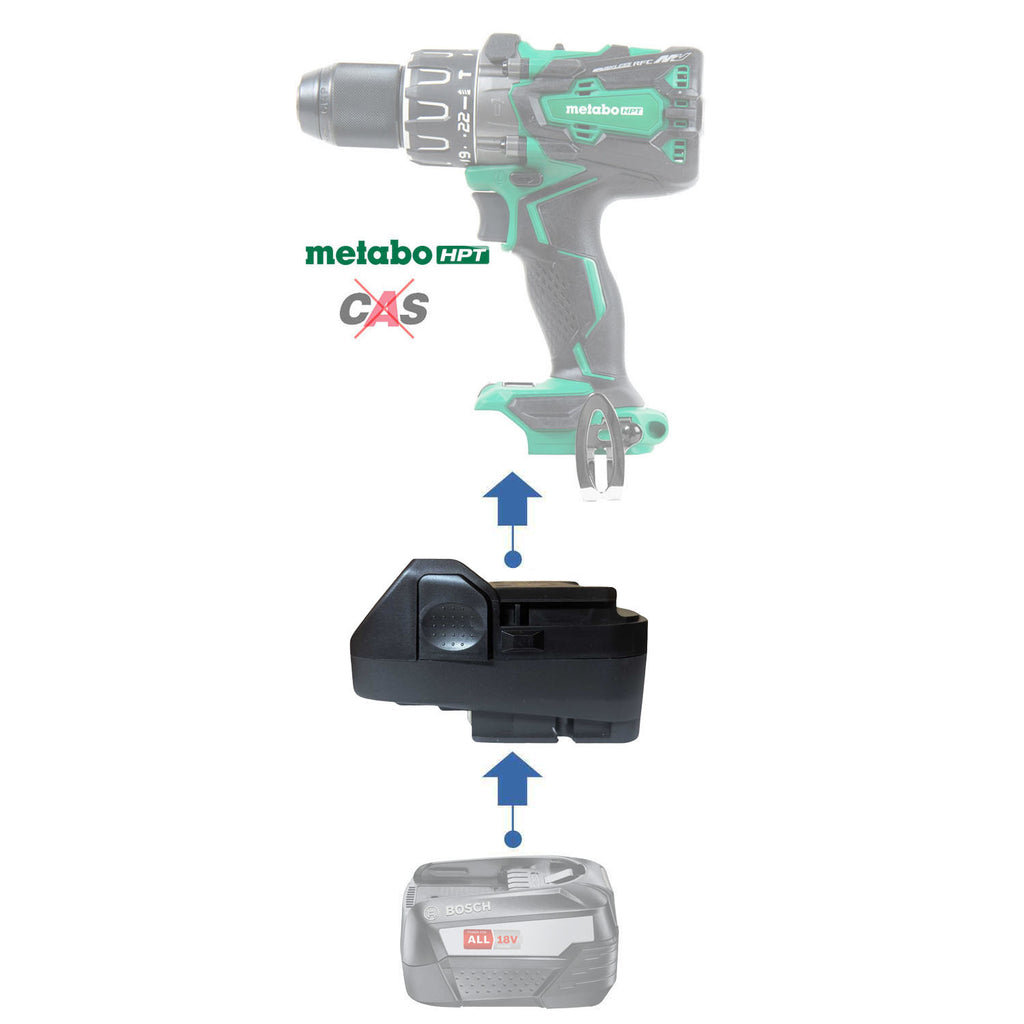 Bosch (Green) 18V to Metabo HPT 18V Battery Adapter