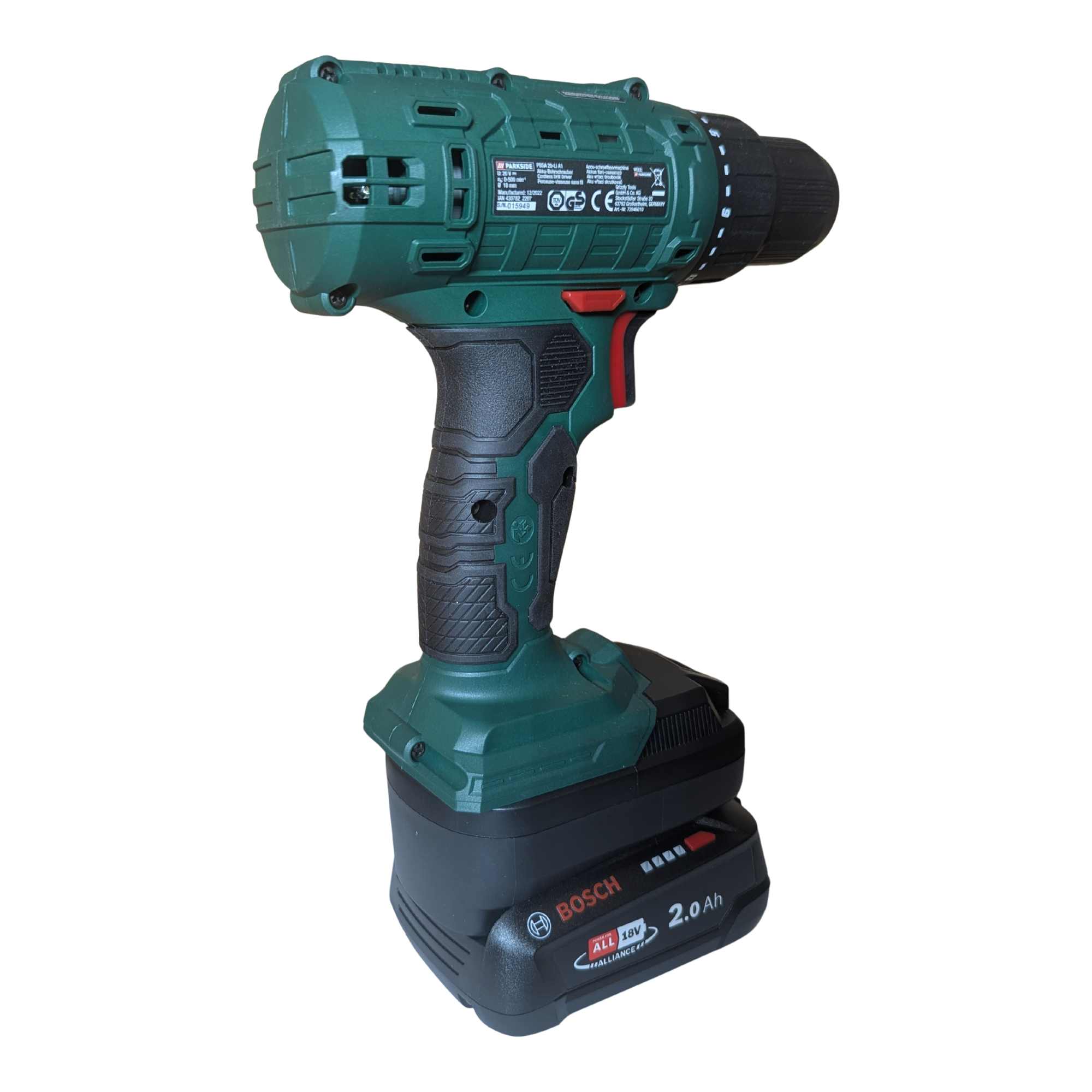Bosch (Grün) 18V auf Parkside X20V Batterieadapter