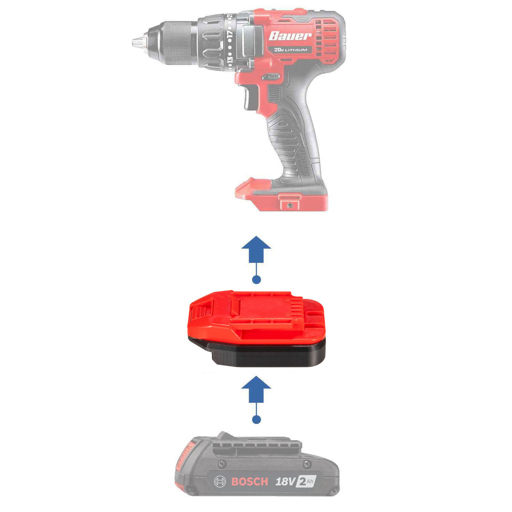 Bosch (Blue) 18V to Bauer 20V Battery Adapter