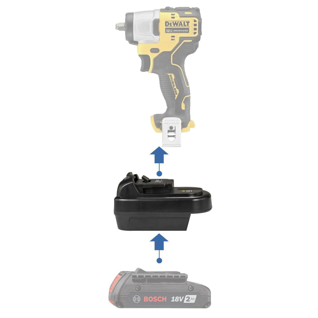Bosch (Bleu) 18V vers DeWalt 12V Adaptateur de batterie