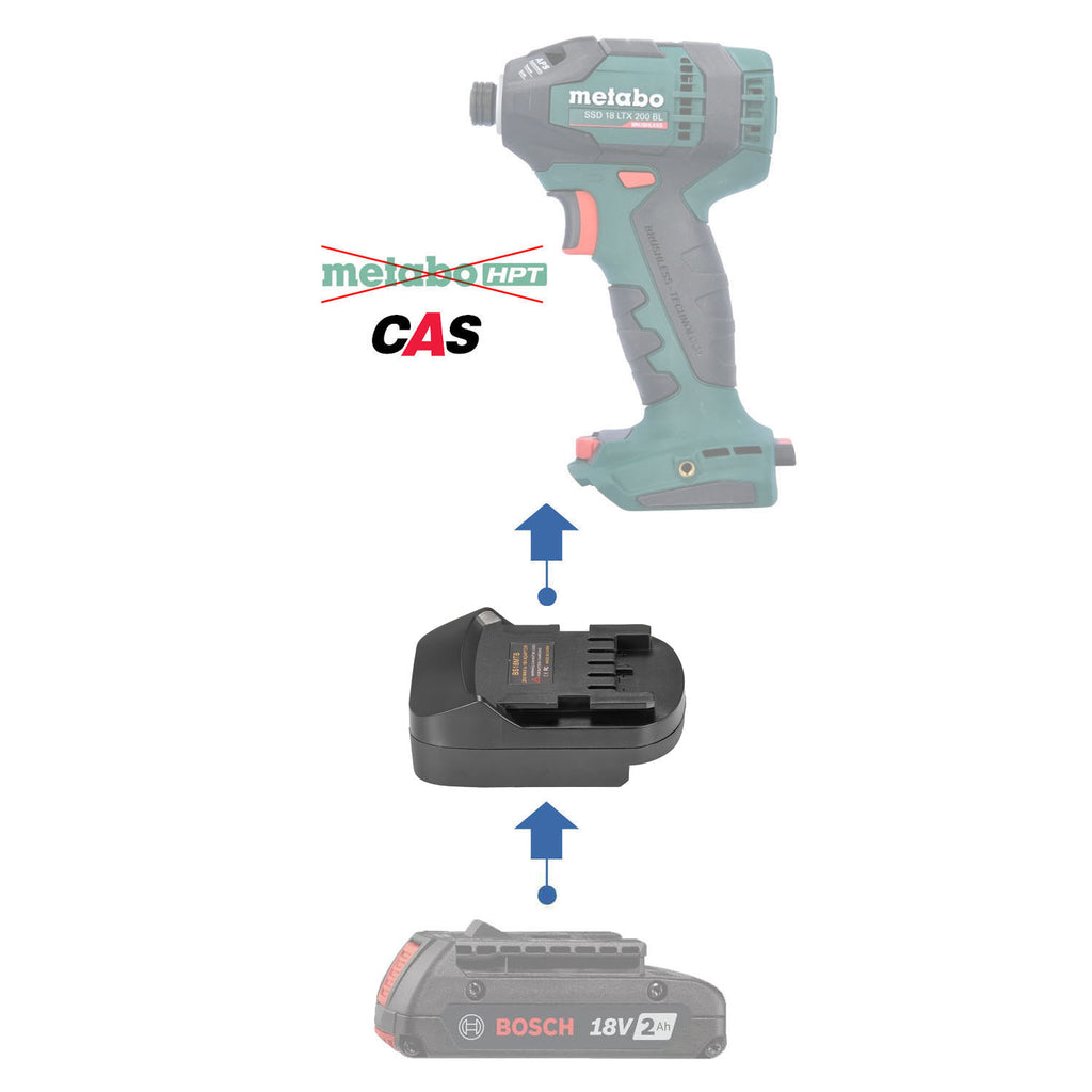 Bosch (Bleu) 18V vers Metabo 18V CAS Adaptateur de batterie