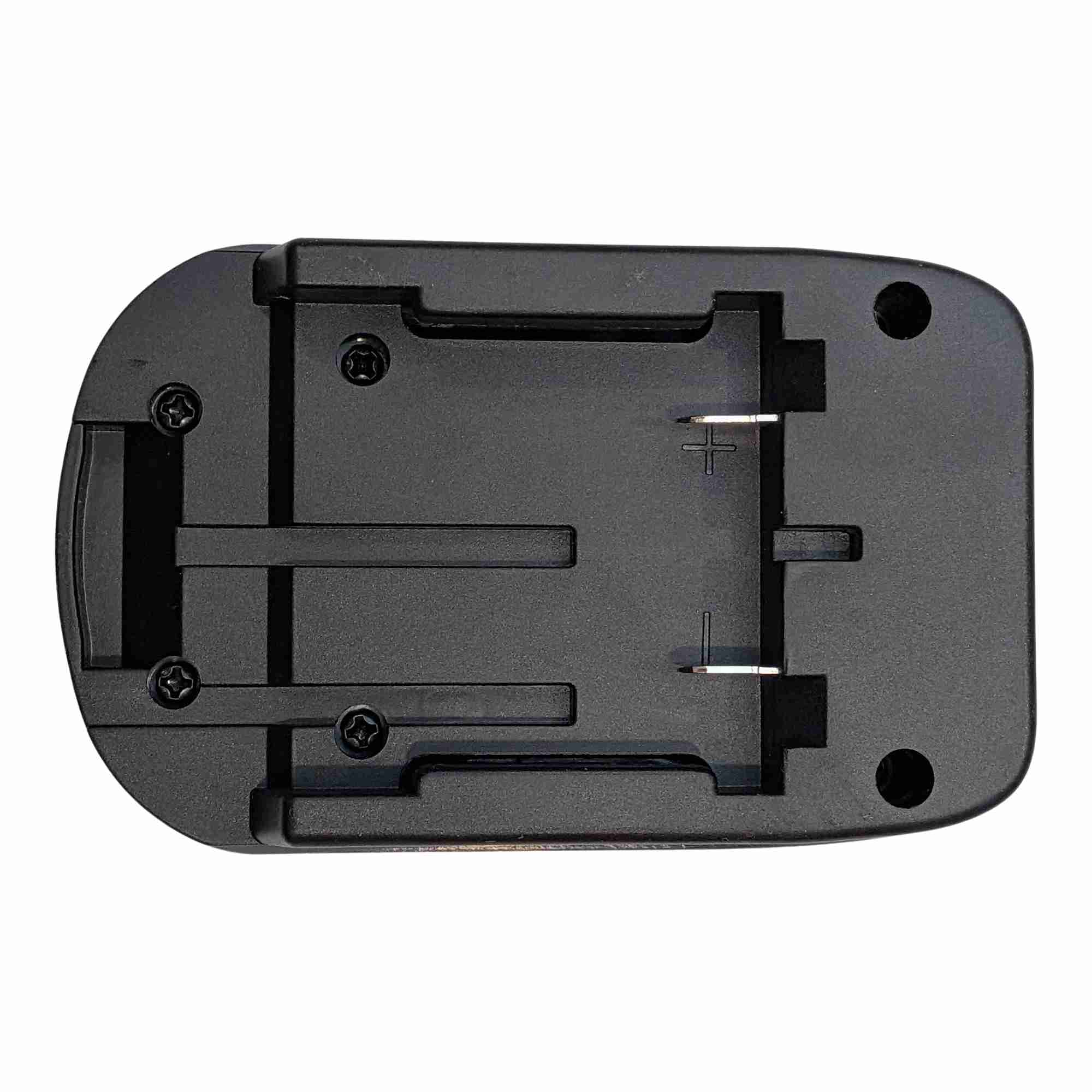 Craftsman 20V to Makita 18V LXT battery adapter - Craftsman battery-side connection, twin copper blade terminals