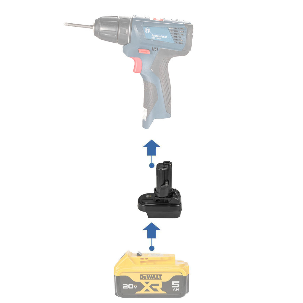 DeWalt 20V auf Bosch 12V Batterieadapter
