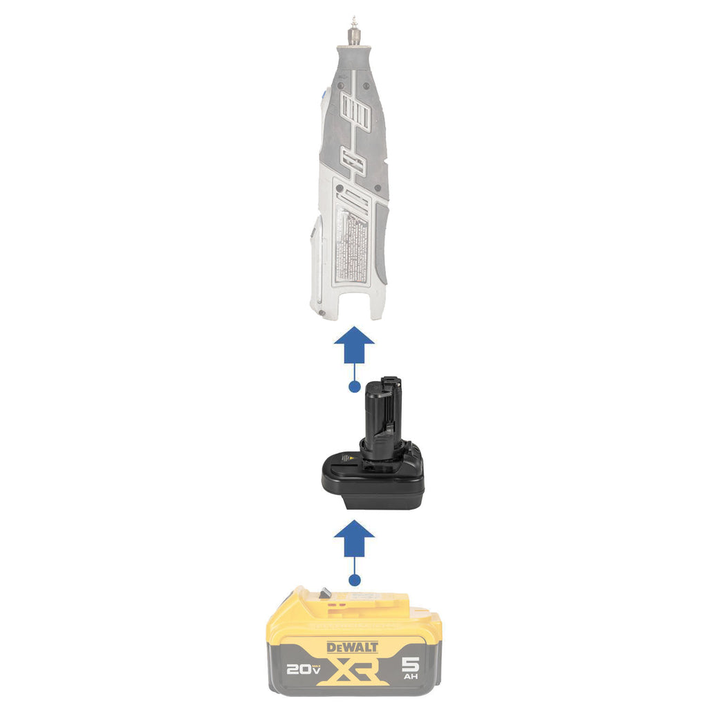 DeWalt 20V to Dremel 12V (8220 8250)  Battery Adapter