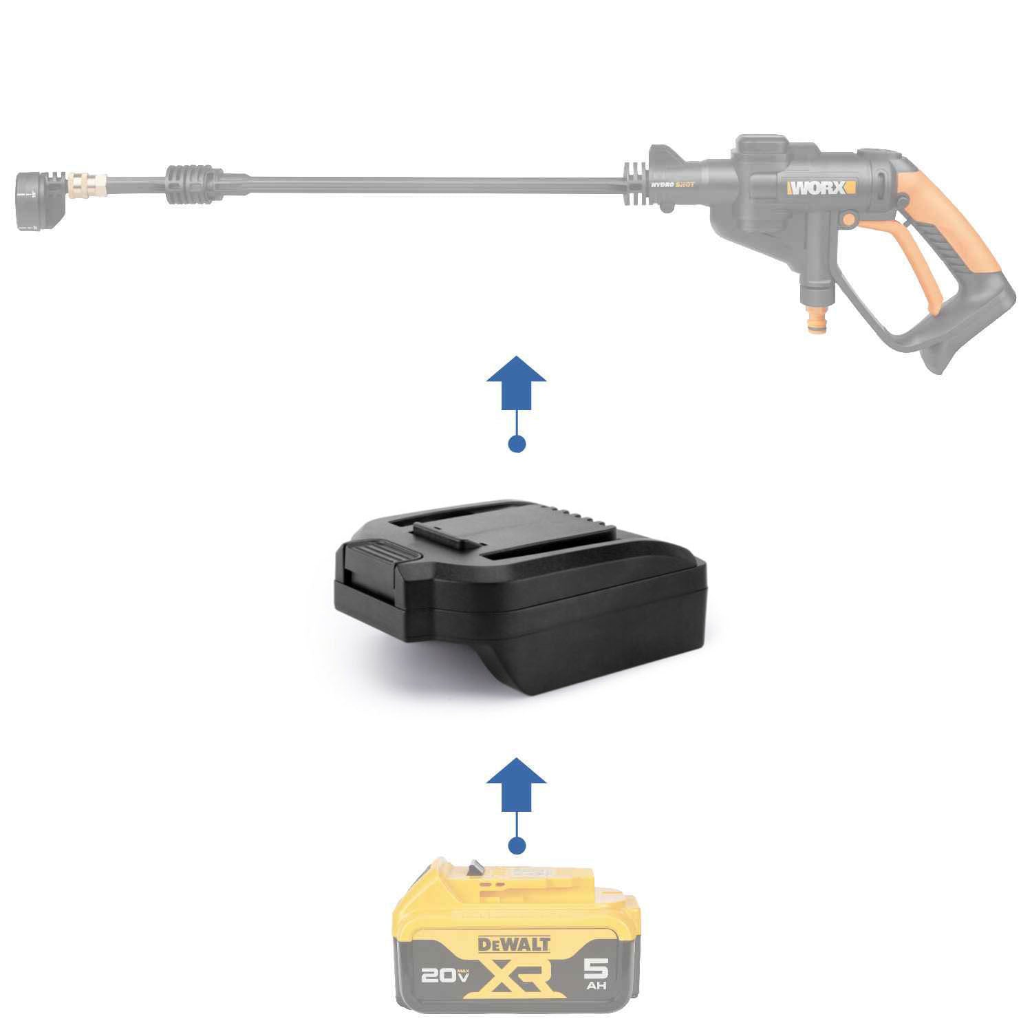 DeWalt 20V auf WORX 20V PowerShare (Orange) Batterieadapter