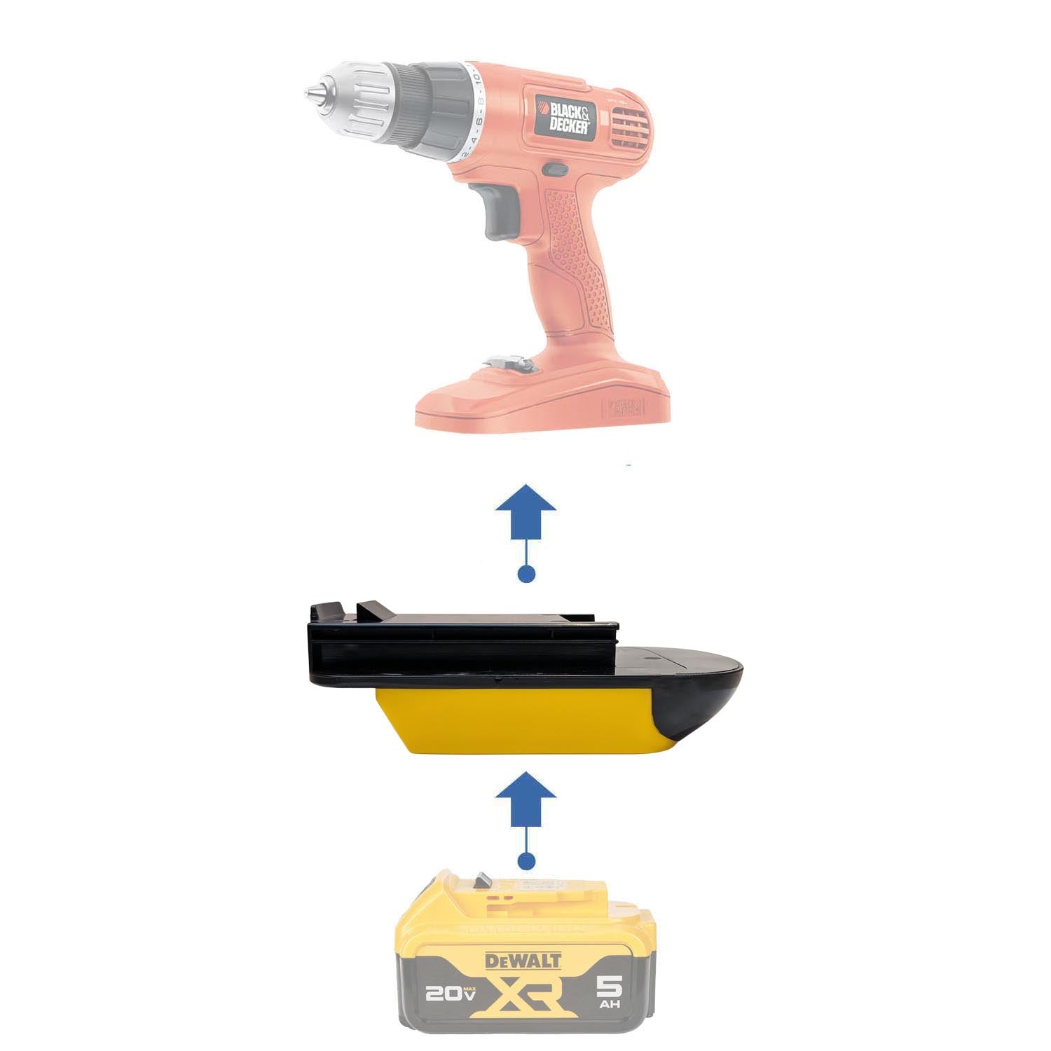 DeWalt 20V MAX auf Black and Decker 18V Ni-Cd Akkuadapter