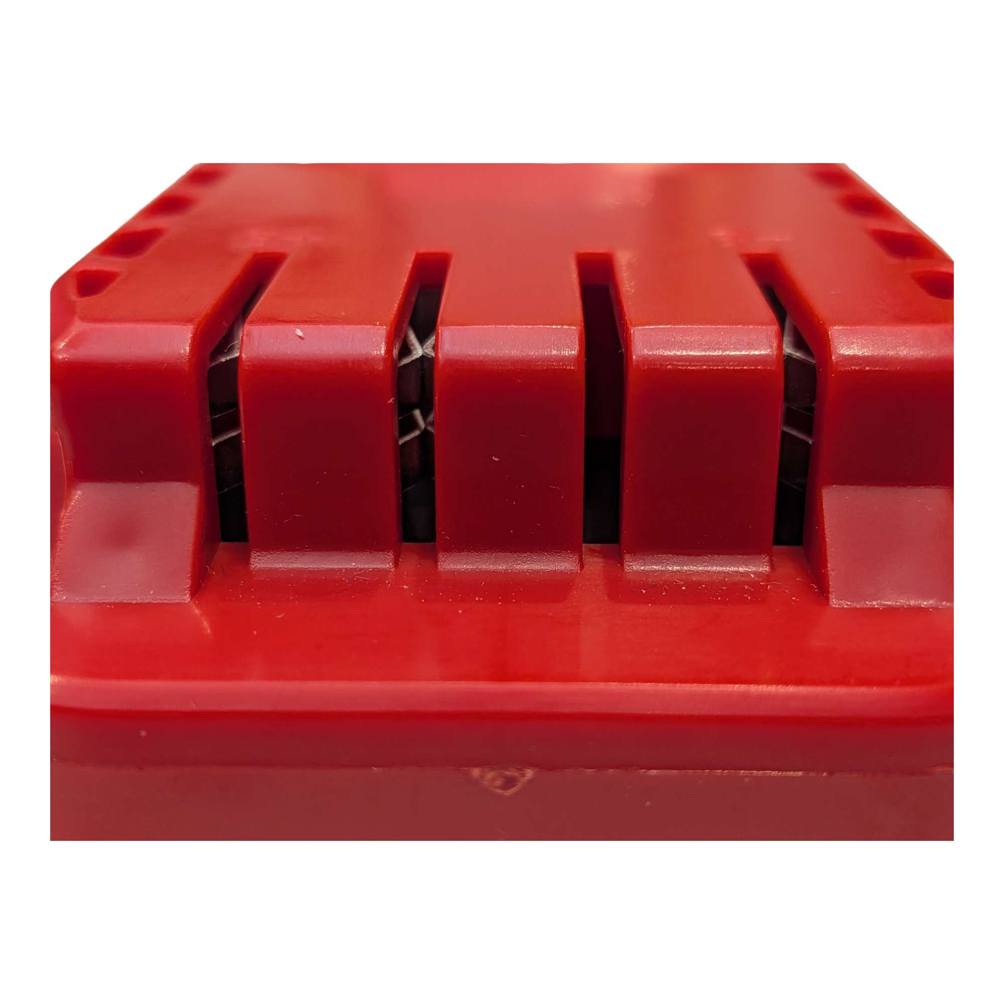 DeWalt 20V MAX to Craftsman 20V battery adapter - close-up of the four terminal slots on the Craftsman tool-side face