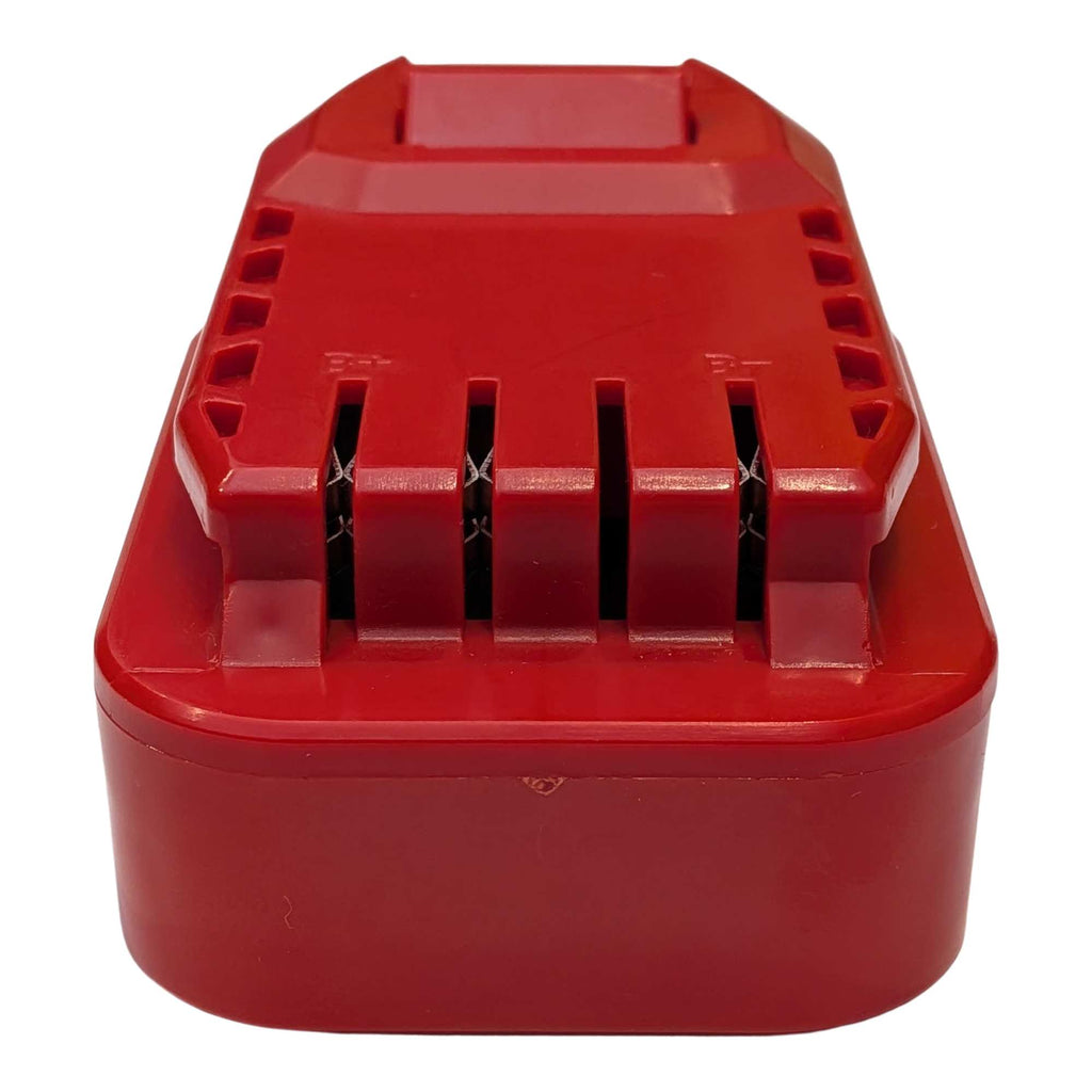 DeWalt 20V MAX to Craftsman 20V battery adapter - end view of the Craftsman tool-side connection, four terminal slots
