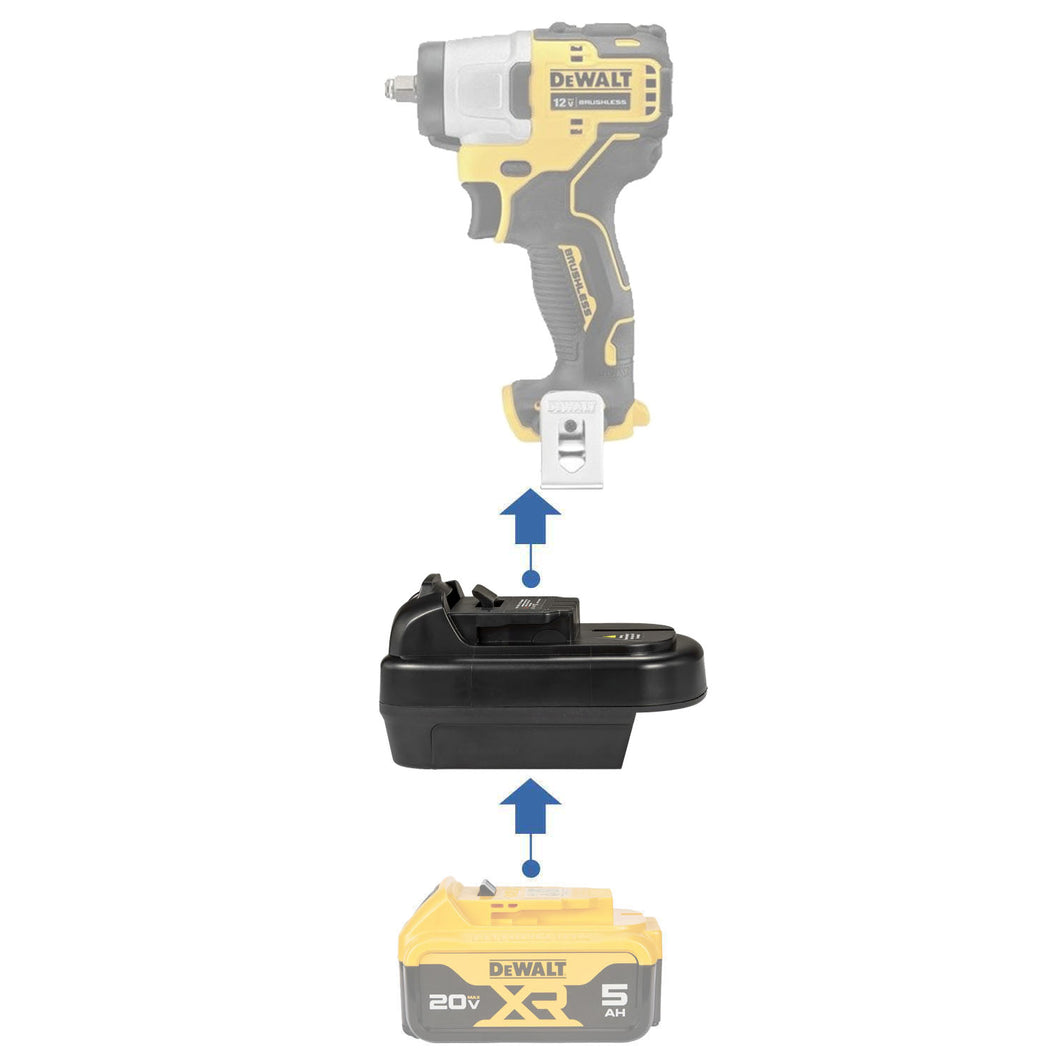 DeWalt 20V auf DeWalt 12V Batterieadapter