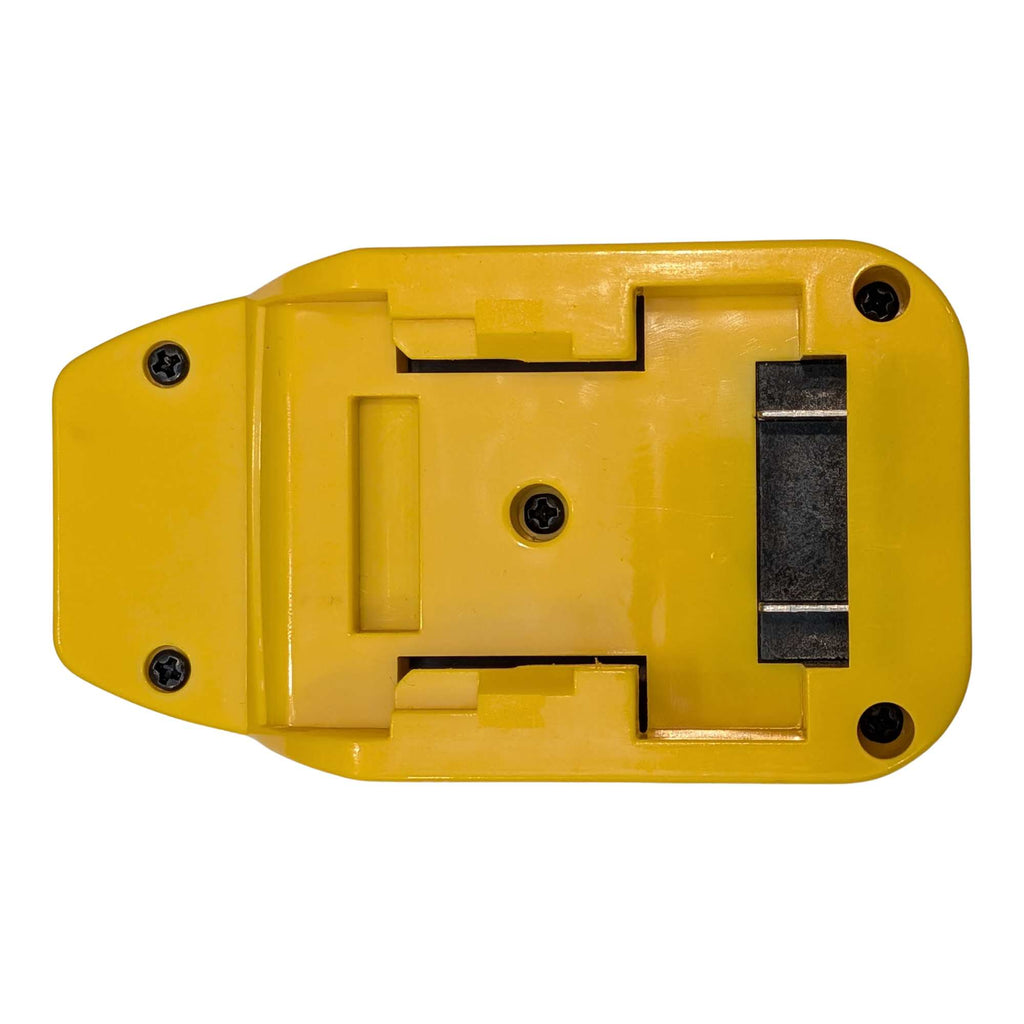DeWalt 20V MAX to Porter Cable 20V battery adapter - battery-side face with the rail channel and screws