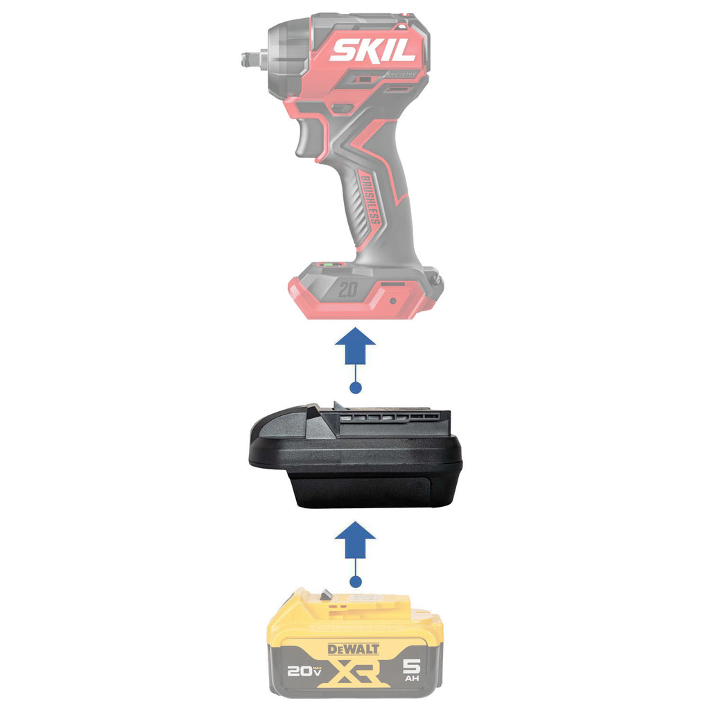 DeWalt 20V to SKIL 20V Battery Adapter