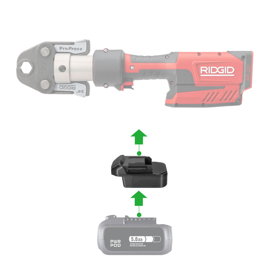 Mastercraft 20V (Blau) auf RIDGID RED 18V Batterieadapter