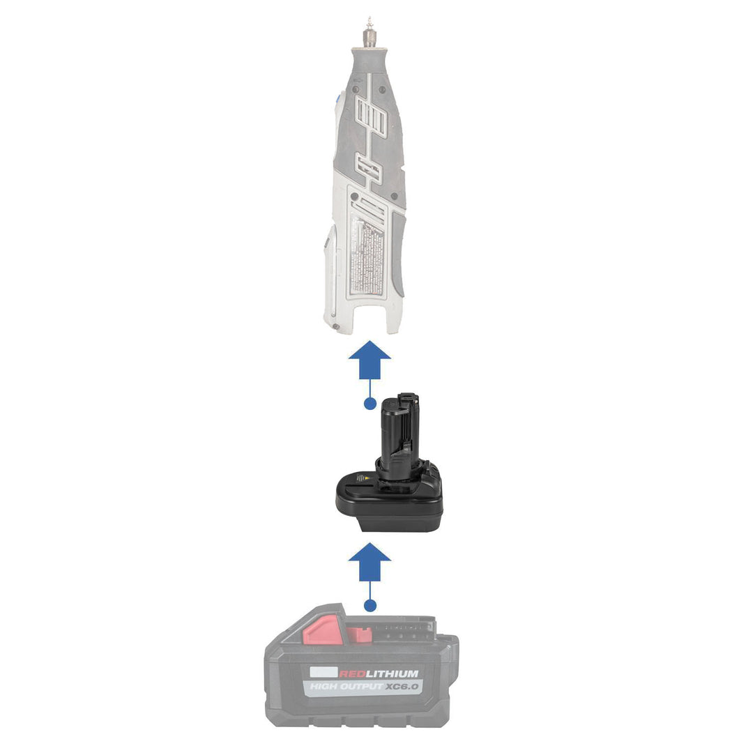 Milwaukee 18V zu Dremel 12V (8220 8250) Batterieadapter