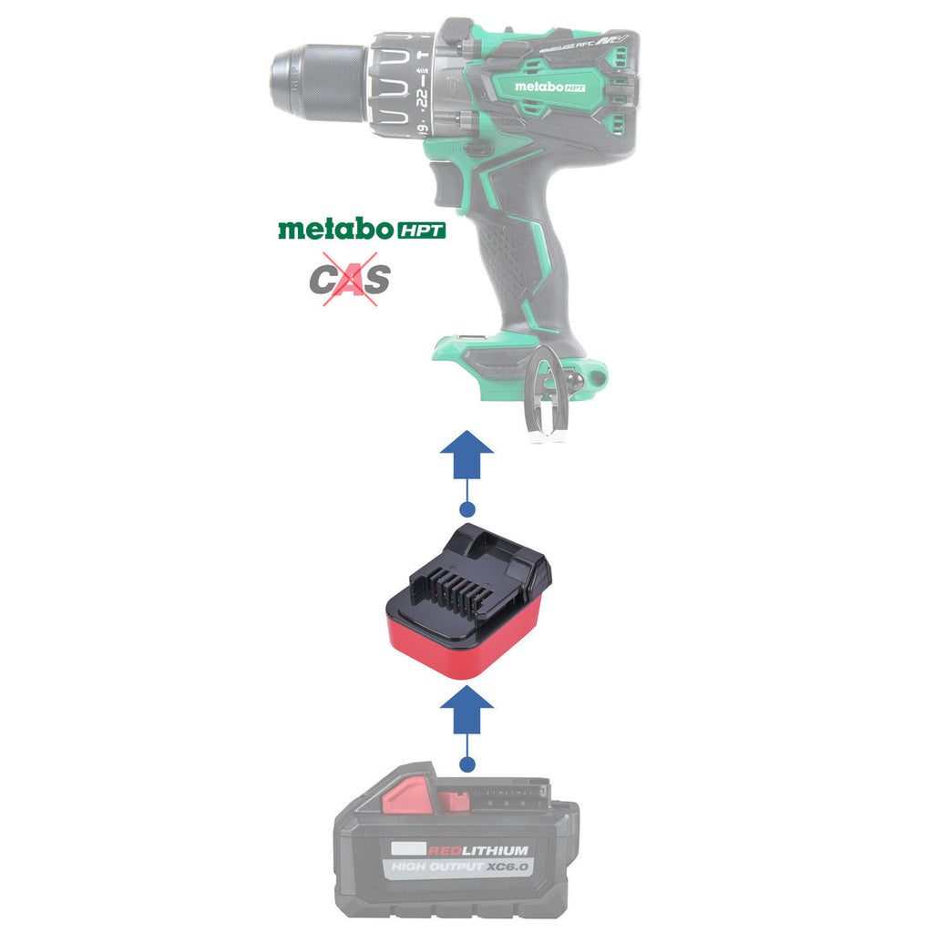 Milwaukee M18 auf Metabo HPT 18V Akkuadapter