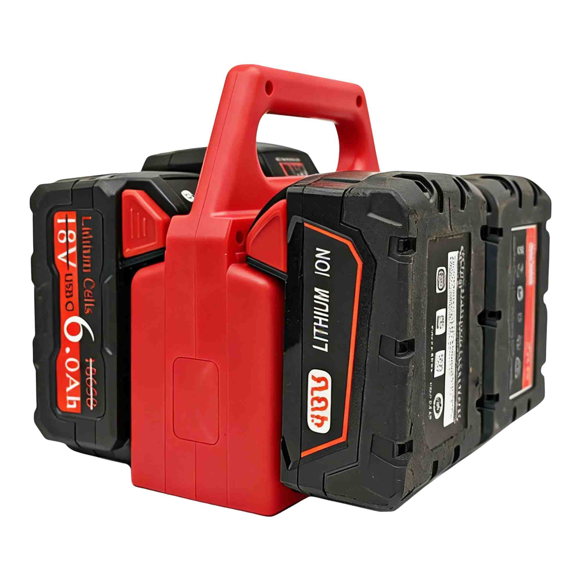 4-fach Akkuhalter und Tragegriff für Milwaukee M18 18V Akkus