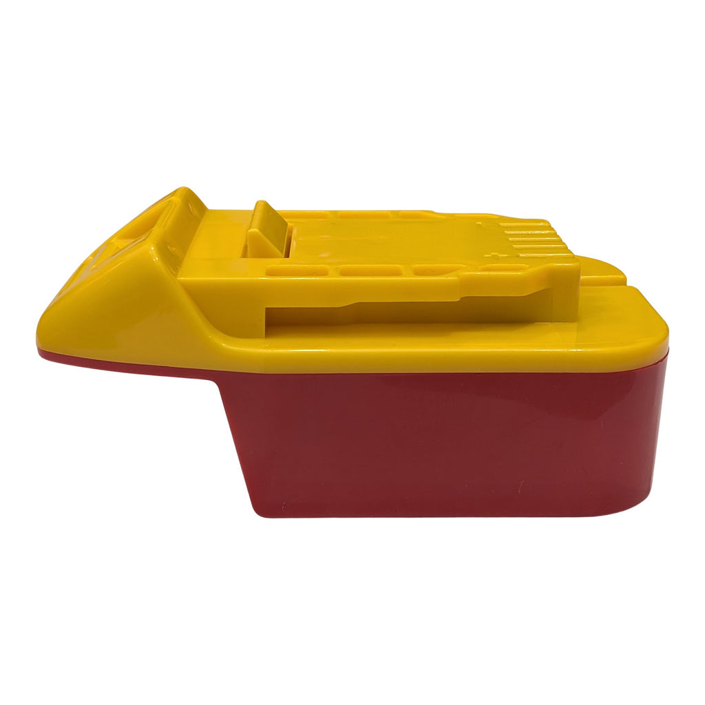 Milwaukee M18 to DeWalt 20V MAX battery adapter - side view from the opposite end