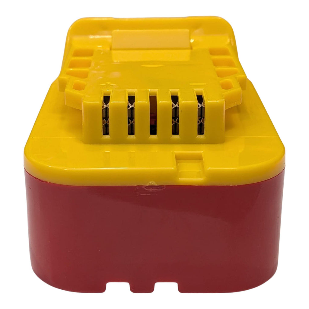 Milwaukee M18 to DeWalt 20V MAX battery adapter - end view of the tool-side terminal block
