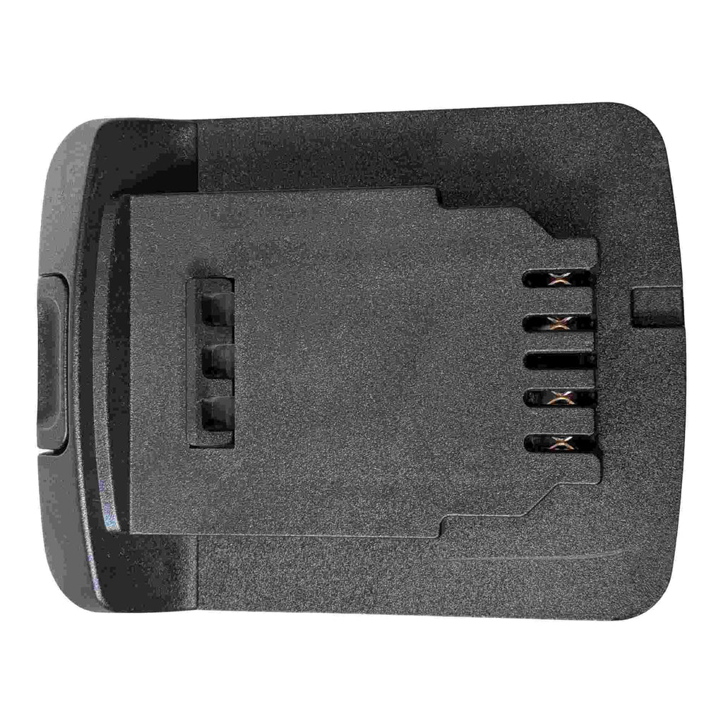 Parkside X20V to DeWalt 20V MAX battery adapter - DeWalt tool-side connection, plan view with the rail