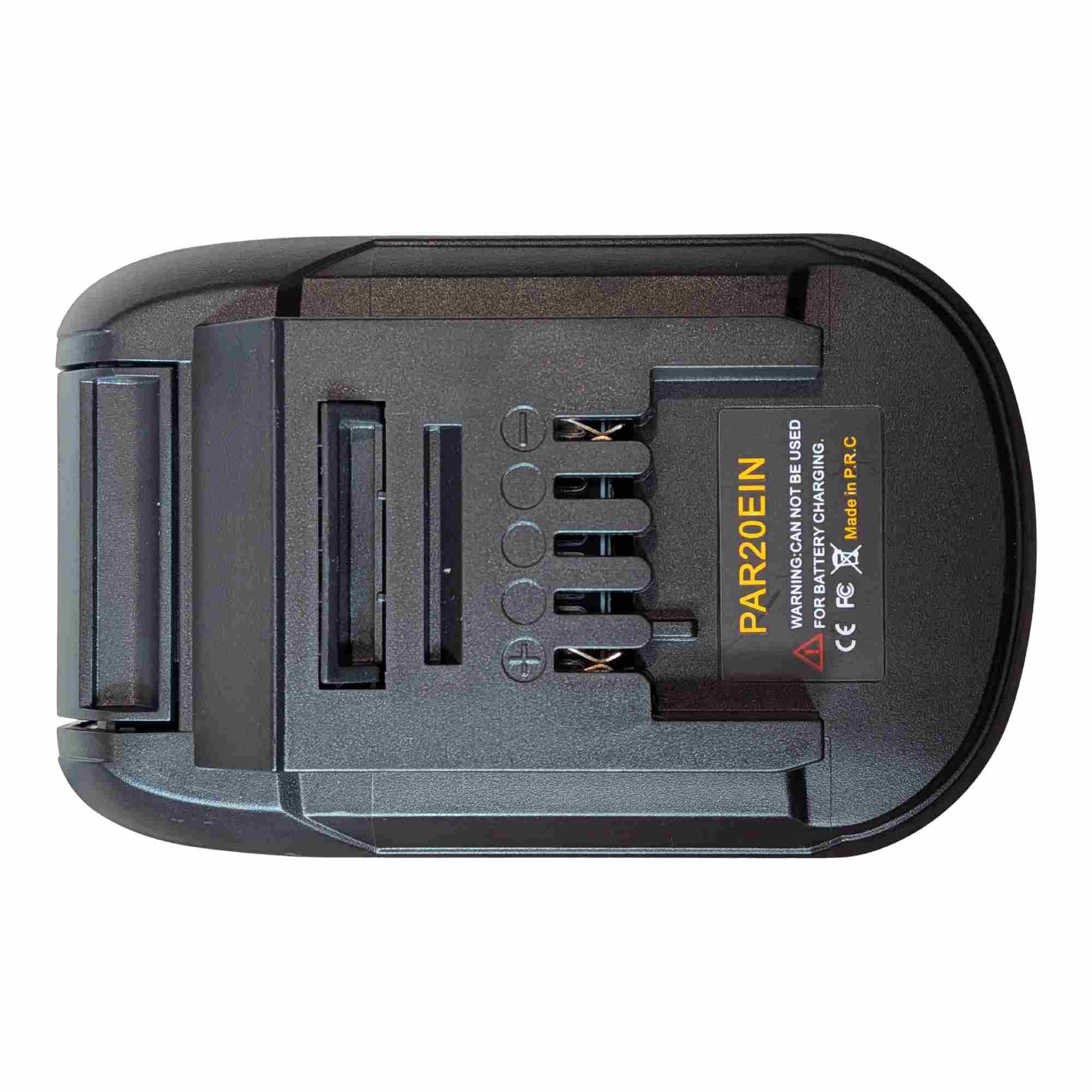 Parkside X20V to Einhell 18V PXC battery adapter - Einhell tool-side connection with five copper spring-clip terminals