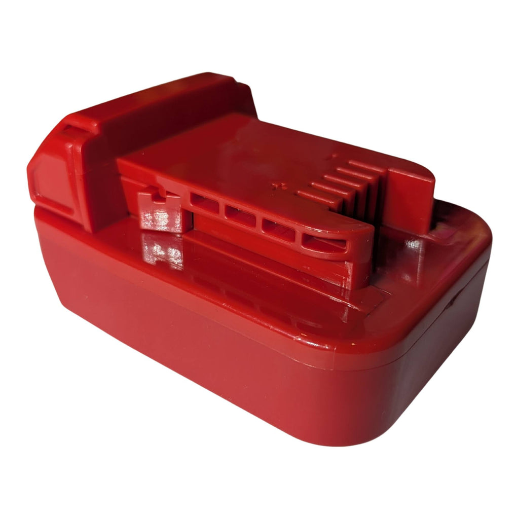 Porter Cable 20V to Milwaukee M18 battery adapter - Milwaukee tool-side connection with the raised rail and latch