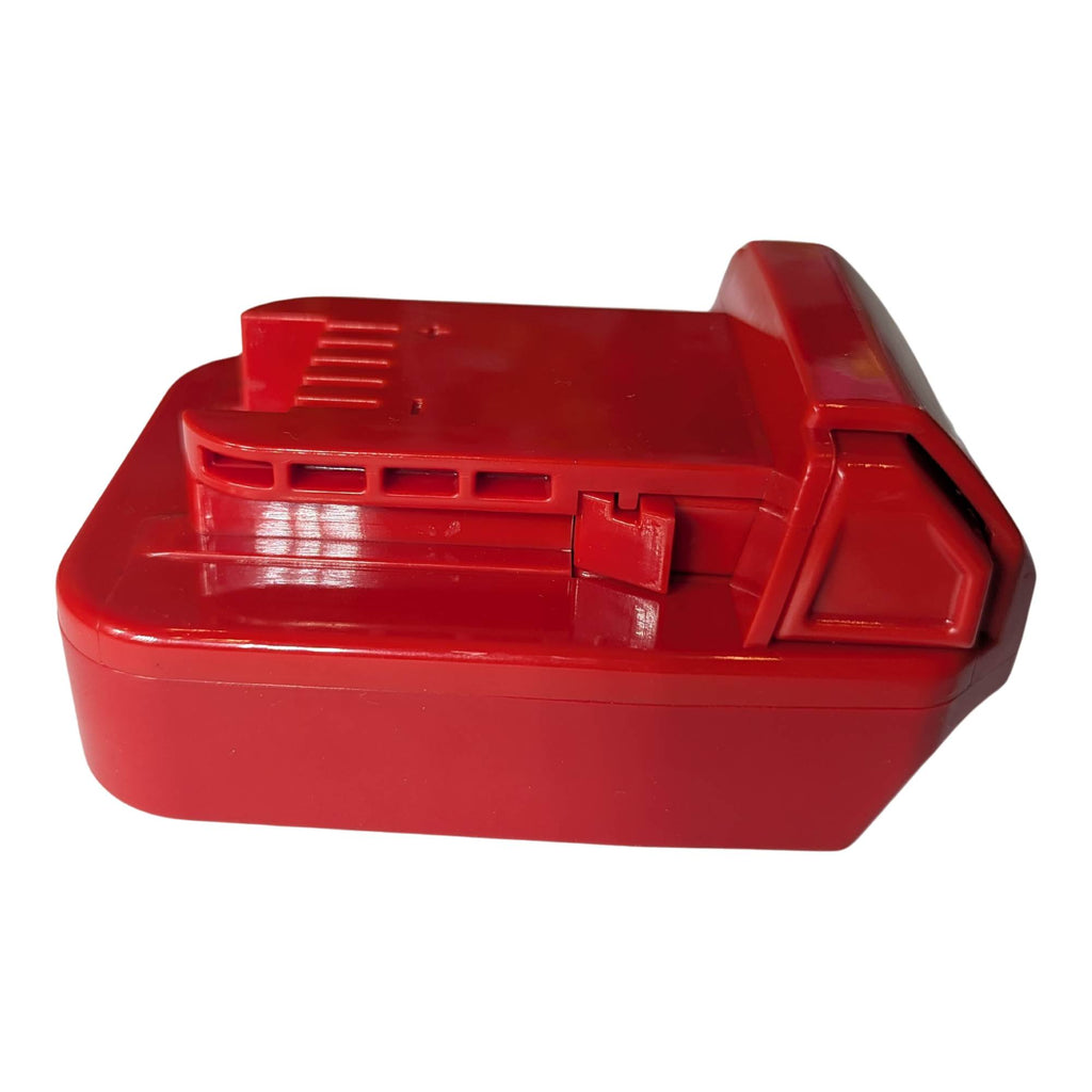 Porter Cable 20V to Milwaukee M18 battery adapter - Milwaukee tool-side connection with the raised rail and latch
