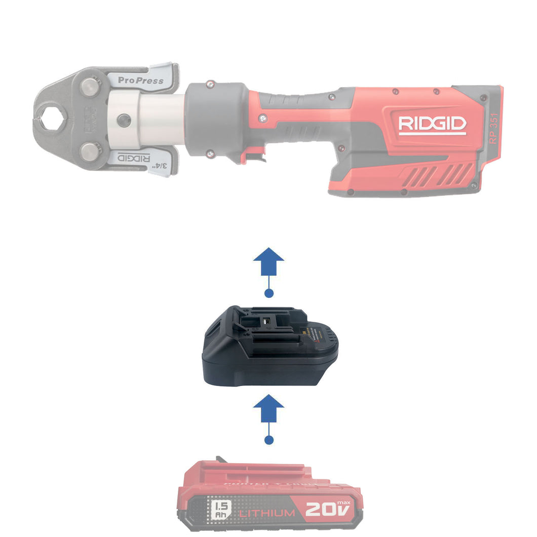 Porter Cable 20V à RIDGID Rouge (Plomberie) 18V Adaptateur de Batterie