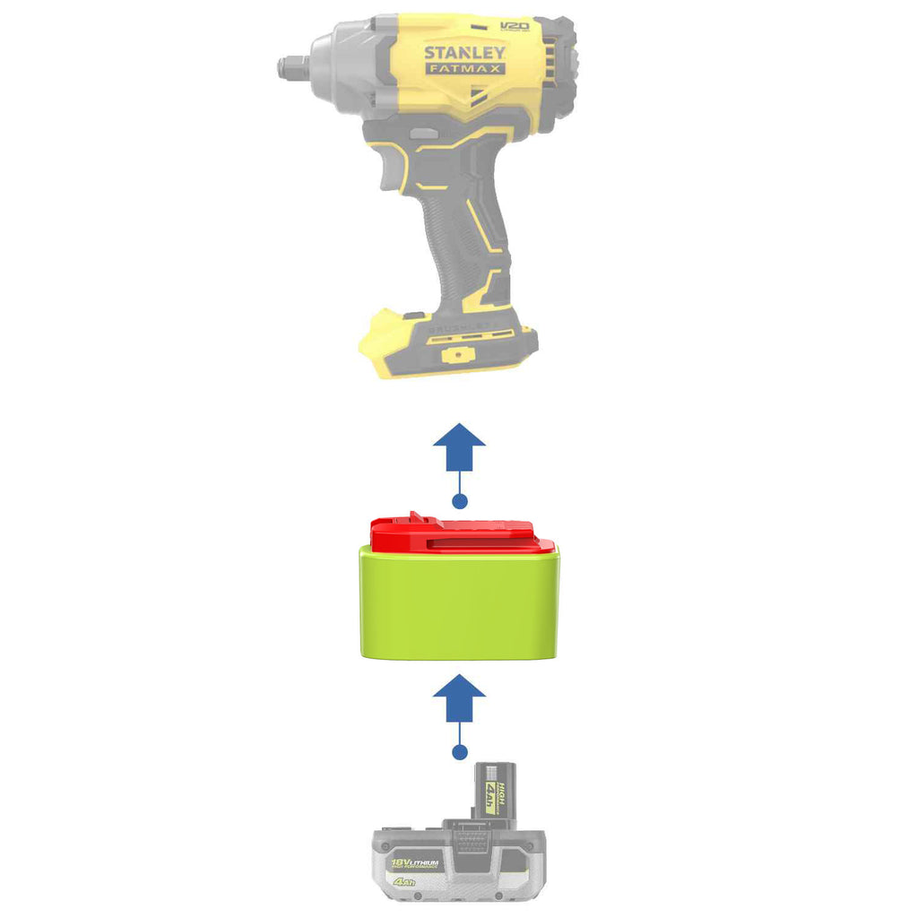 Ryobi 18V auf Stanley V20 Akkuadapter