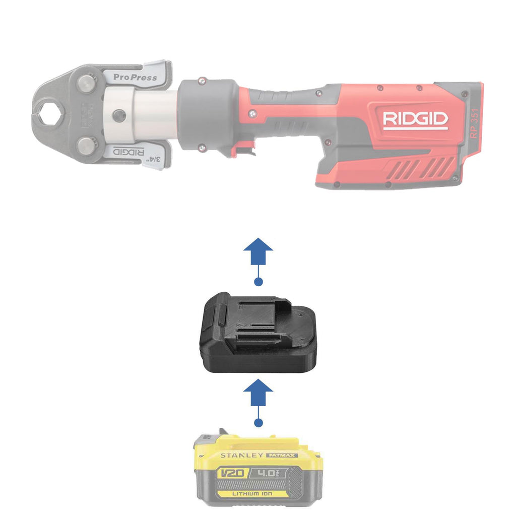Stanley V20 auf RIDGID RED 18V Akkuadapter