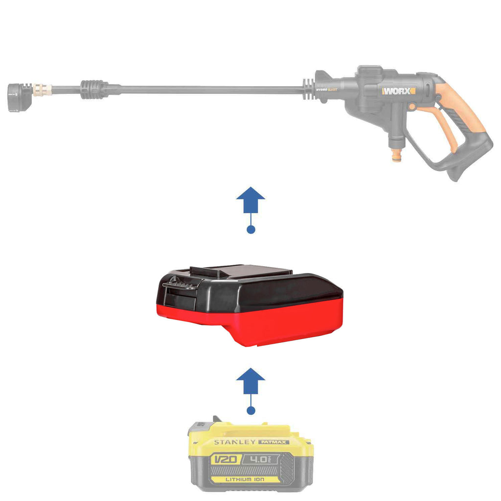 Stanley V20 vers WORX 20V PowerShare (Orange) Adaptateur de batterie