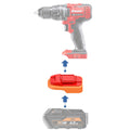 AEG 18V to Bauer 20V battery adapter - compatibility diagram showing battery, adapter and drill