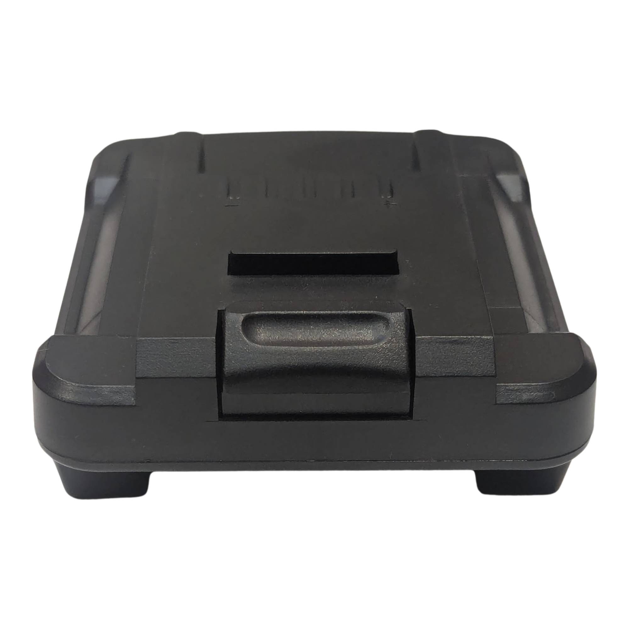 Black and Decker 20V to Einhell 18V PXC battery adapter - Einhell tool-side connection end-on with the release button