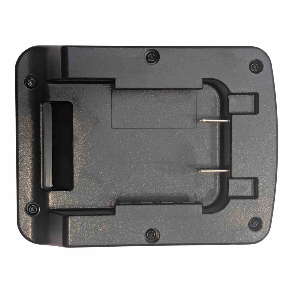 Black and Decker 20V to Einhell 18V PXC battery adapter - battery-side connection in plan view, twin terminal blades