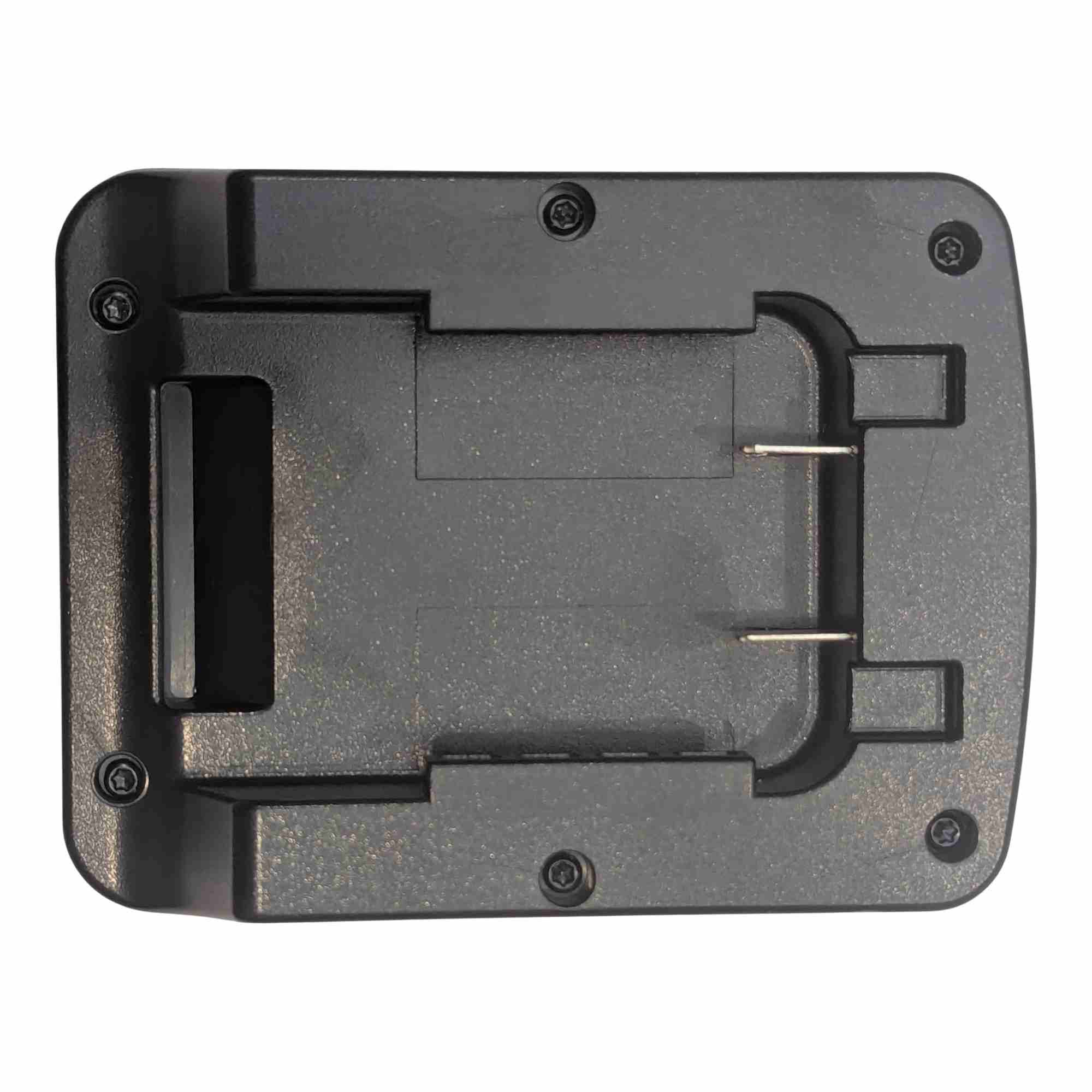 Black and Decker 20V to Einhell 18V PXC battery adapter - battery-side connection in plan view, twin terminal blades