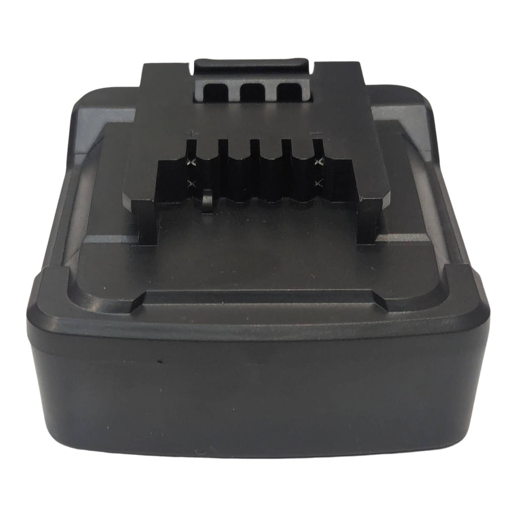 Black and Decker 20V to Einhell 18V PXC battery adapter - Einhell tool-side connection end-on, five terminal slots