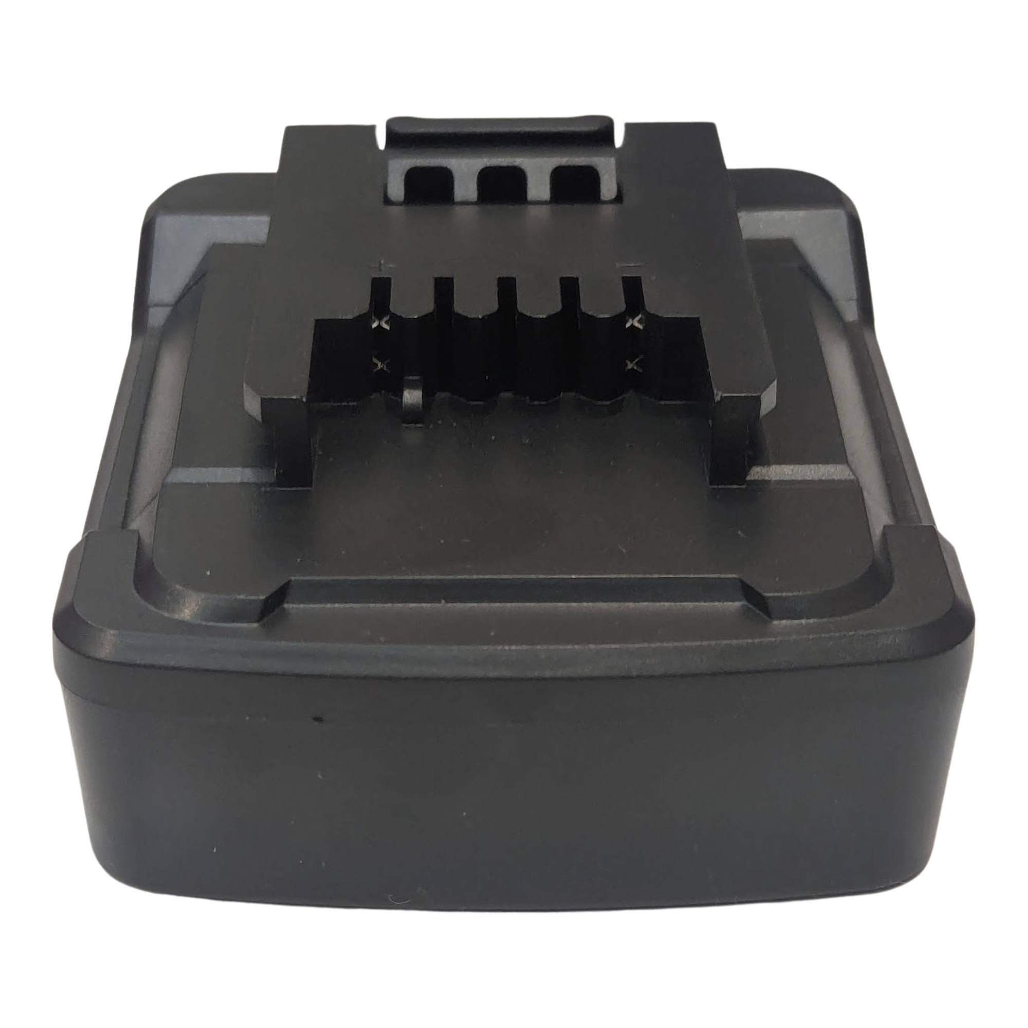 Black and Decker 20V to Einhell 18V PXC battery adapter - Einhell tool-side connection end-on, five terminal slots