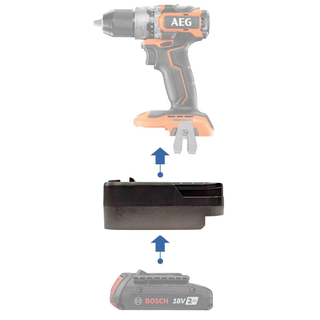 Bosch 18V GBA (Blau) auf AEG 18V Akkuadapter