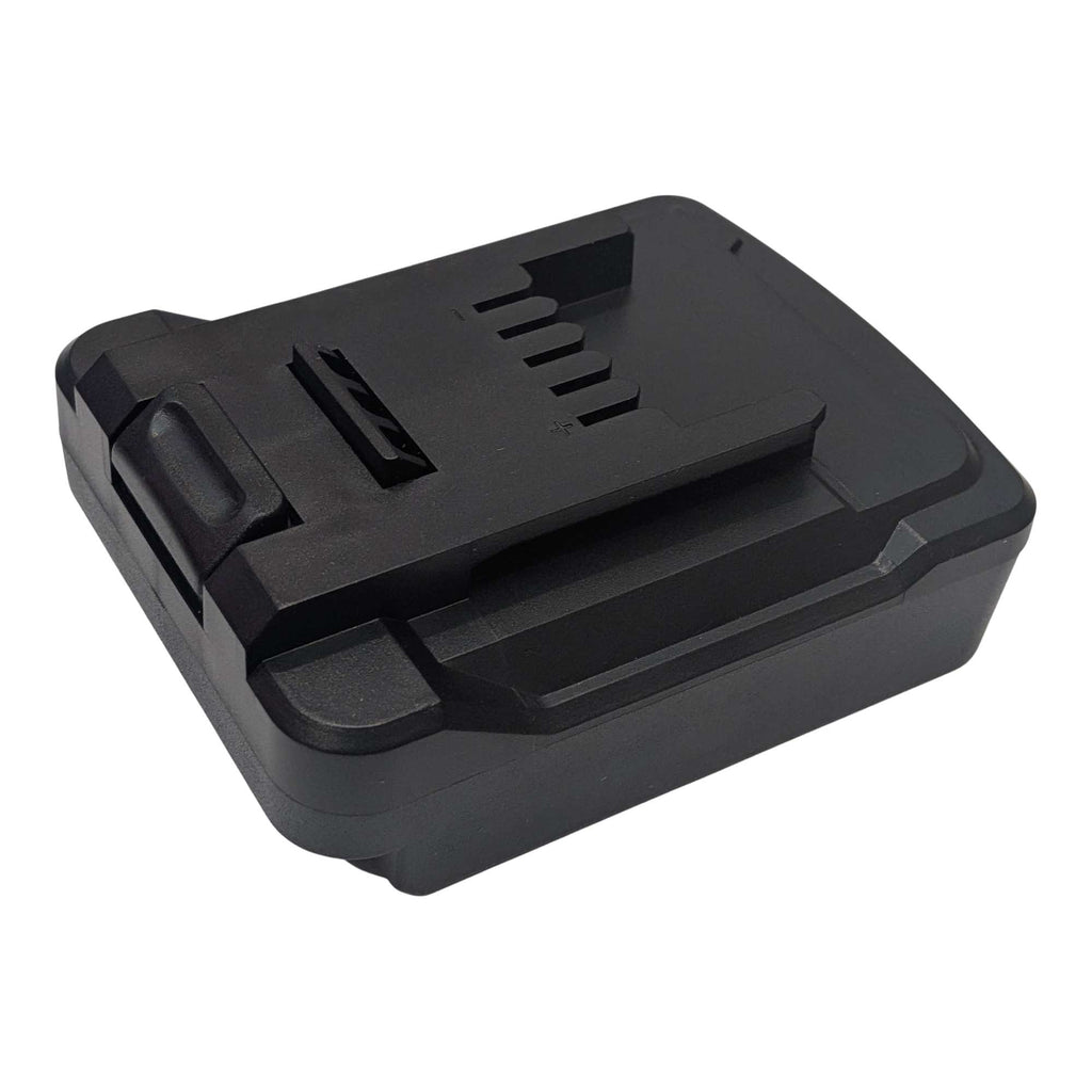 Bosch 18V GBA (Blue) to Einhell 18V PXC battery adapter - Einhell tool-side connection, angled top view