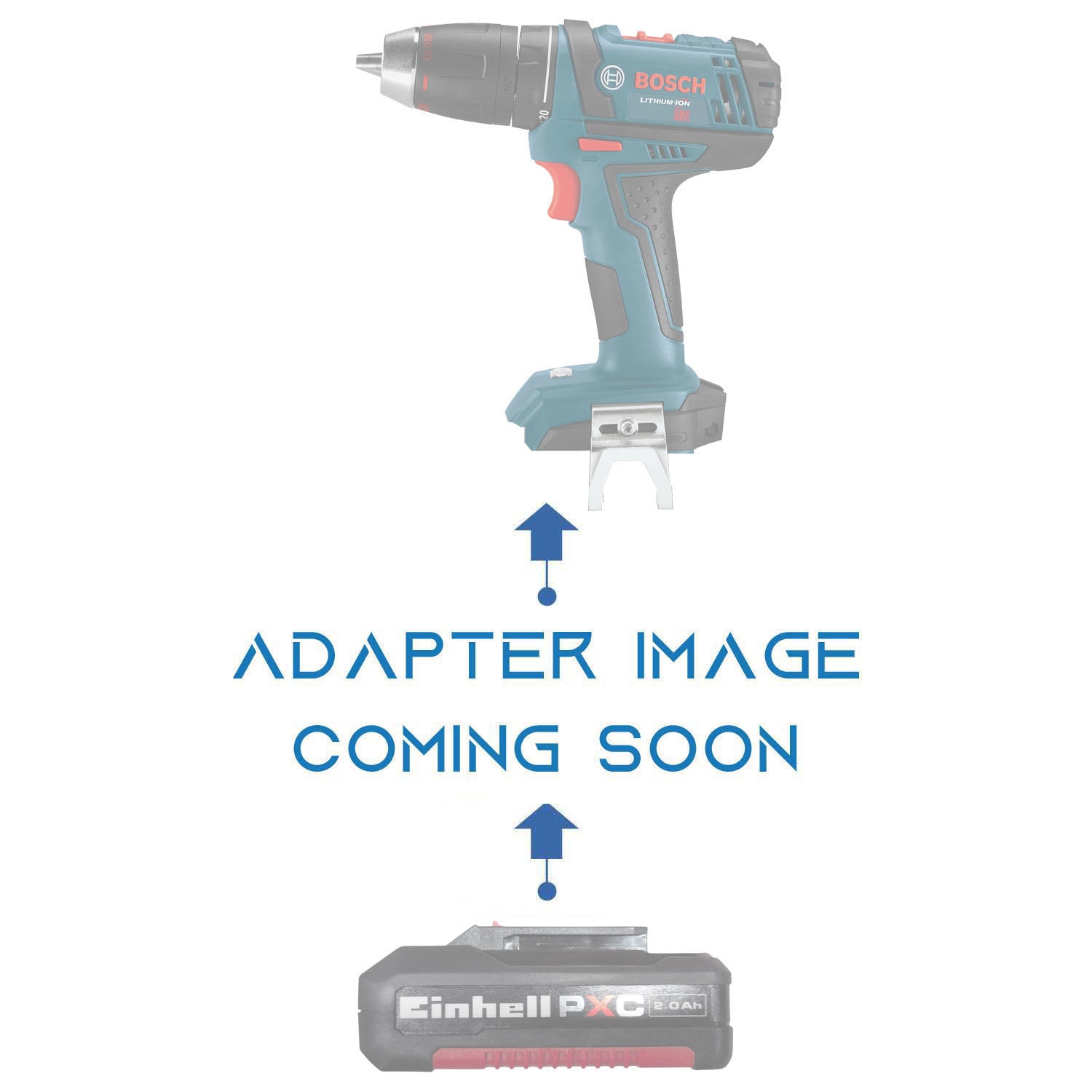 Einhell 18V PXC to Bosch 18V GBA (Blue) battery adapter - placeholder reading adapter image coming soon