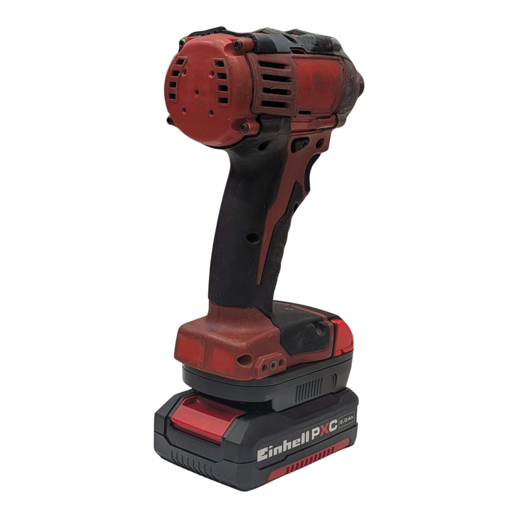 Einhell 18V PXC to Milwaukee M18 battery adapter - installed on an impact driver and fitted to the battery pack