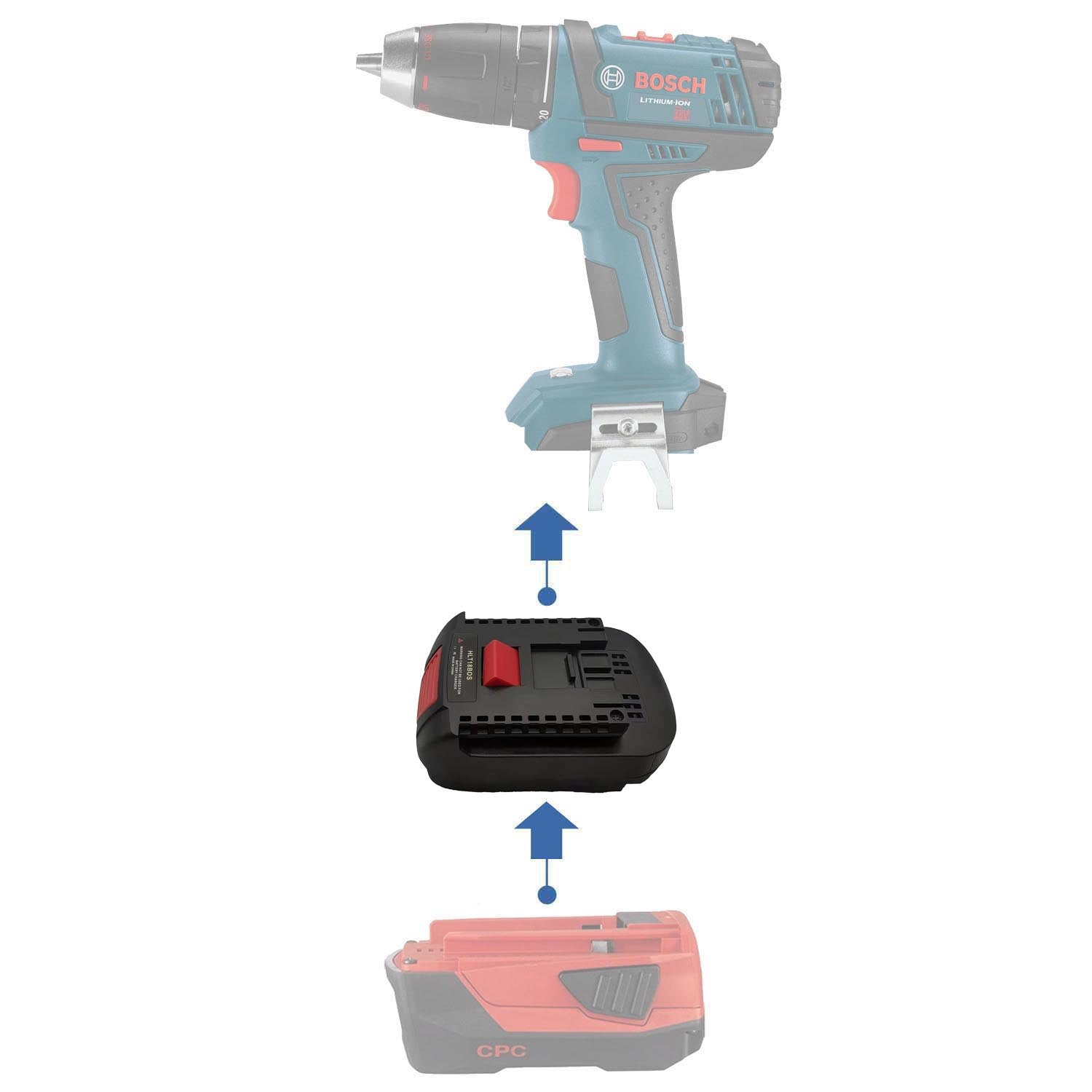Hilti 22V auf Bosch 18V GBA (Blau) Akkuadapter