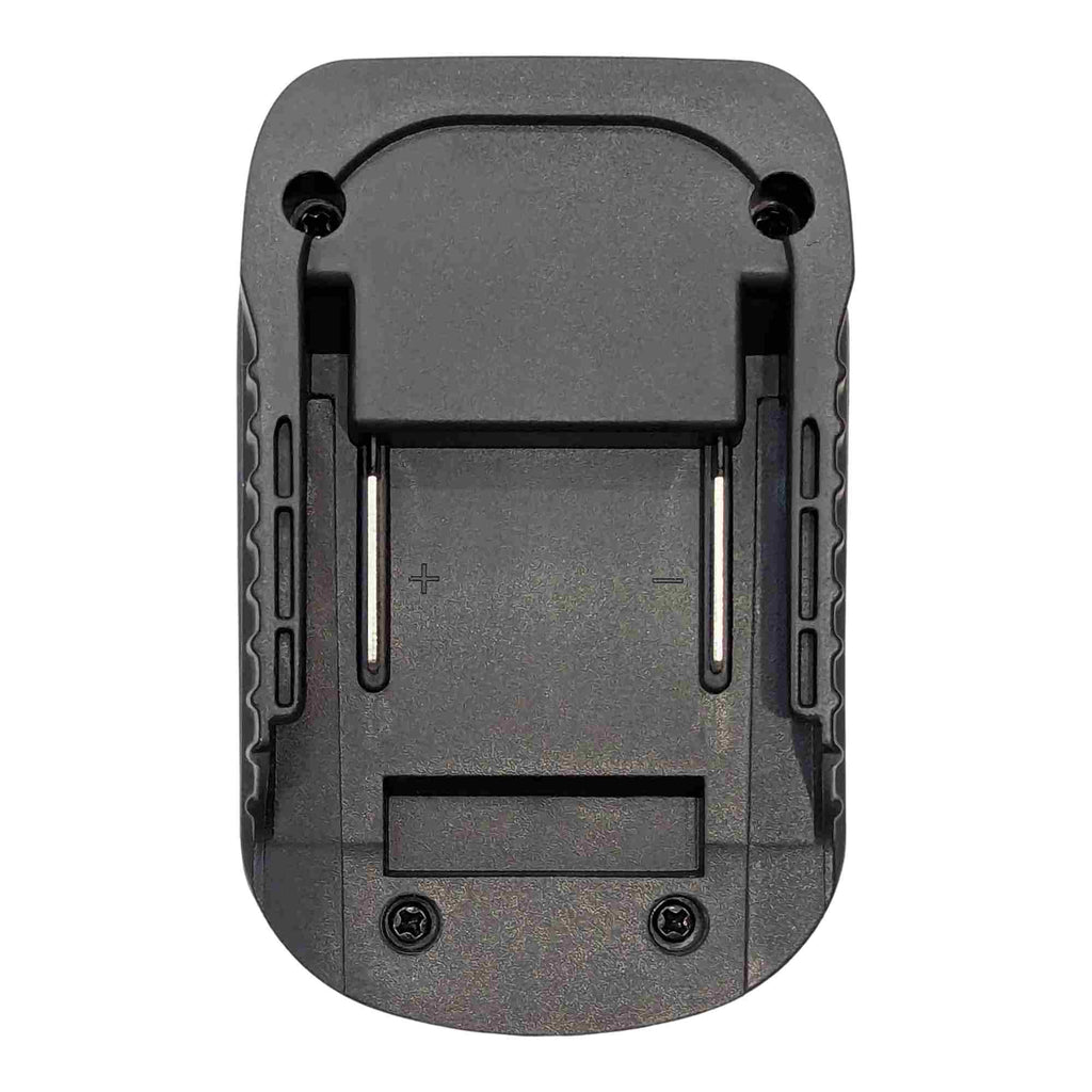 Makita 18V LXT to Einhell 18V PXC battery adapter - Makita battery-side connection in plan view, twin terminal blades